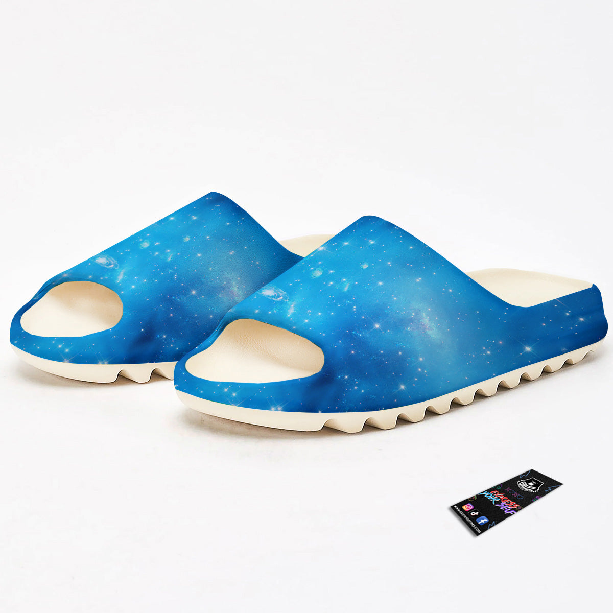 Starfield Galaxy Space Blue Cloud Print Sandals-grizzshop