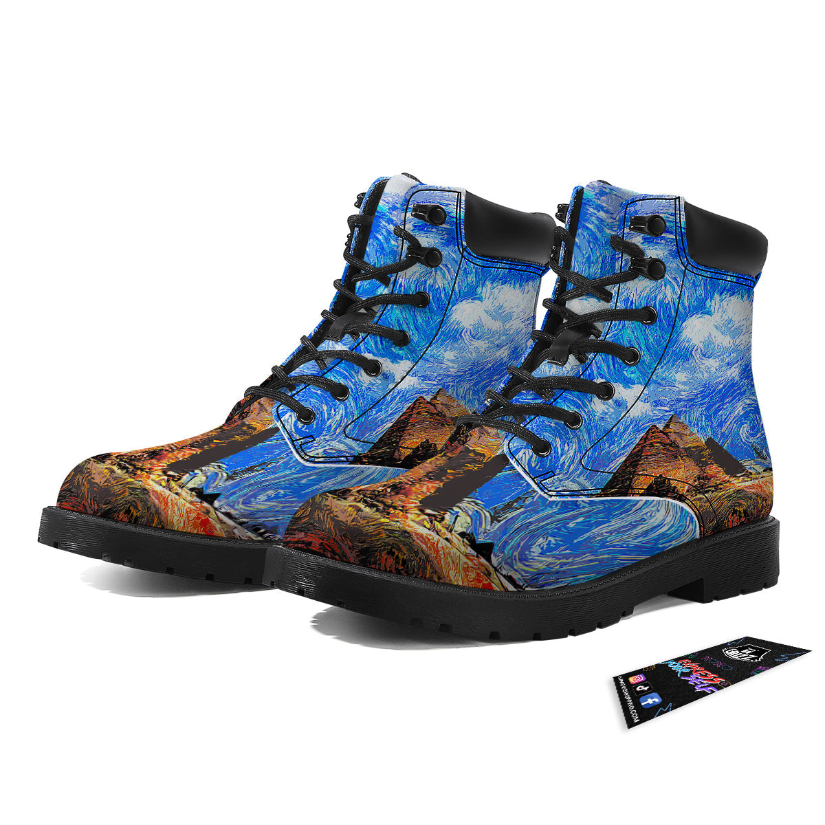 Starring Night Pyramids Print Boots-grizzshop