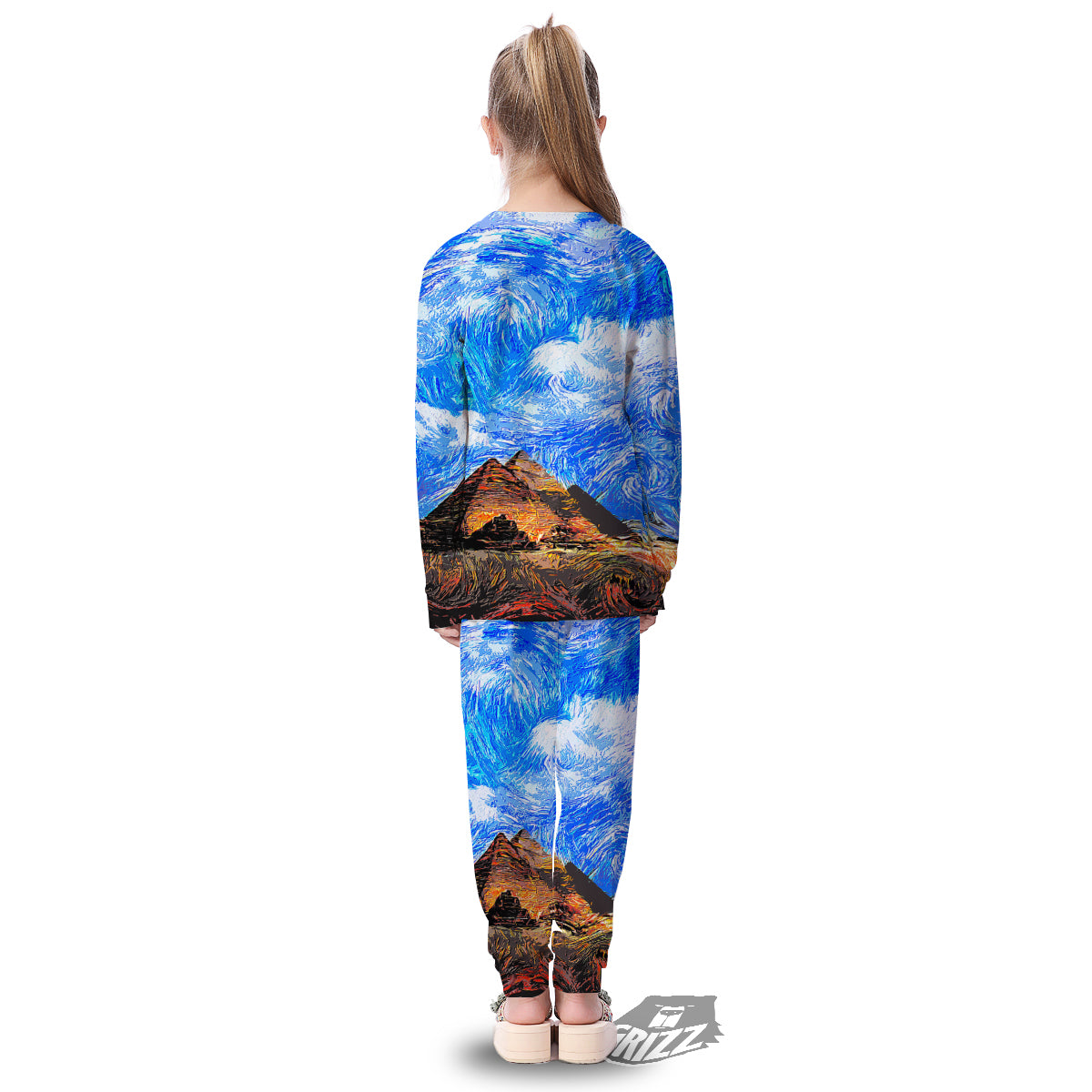 Starring Night Pyramids Print Kid's Pajamas-grizzshop