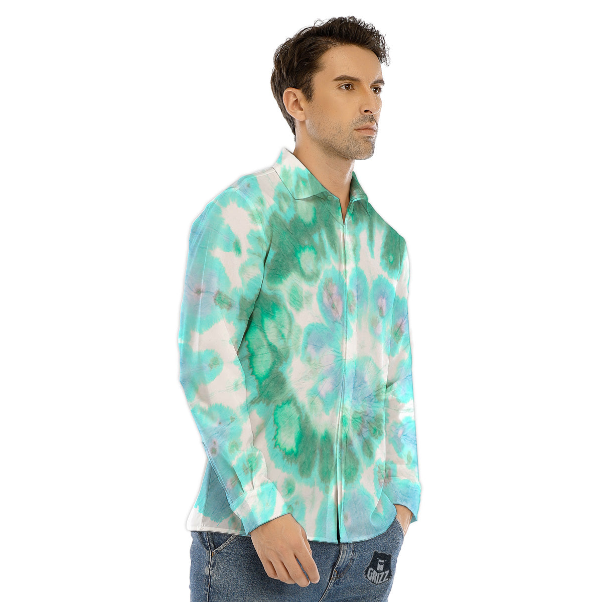 Starring Night Pyramids Print Men's Dress Shirts-grizzshop