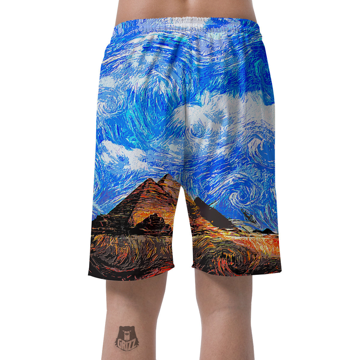 Starring Night Pyramids Print Men's Shorts-grizzshop