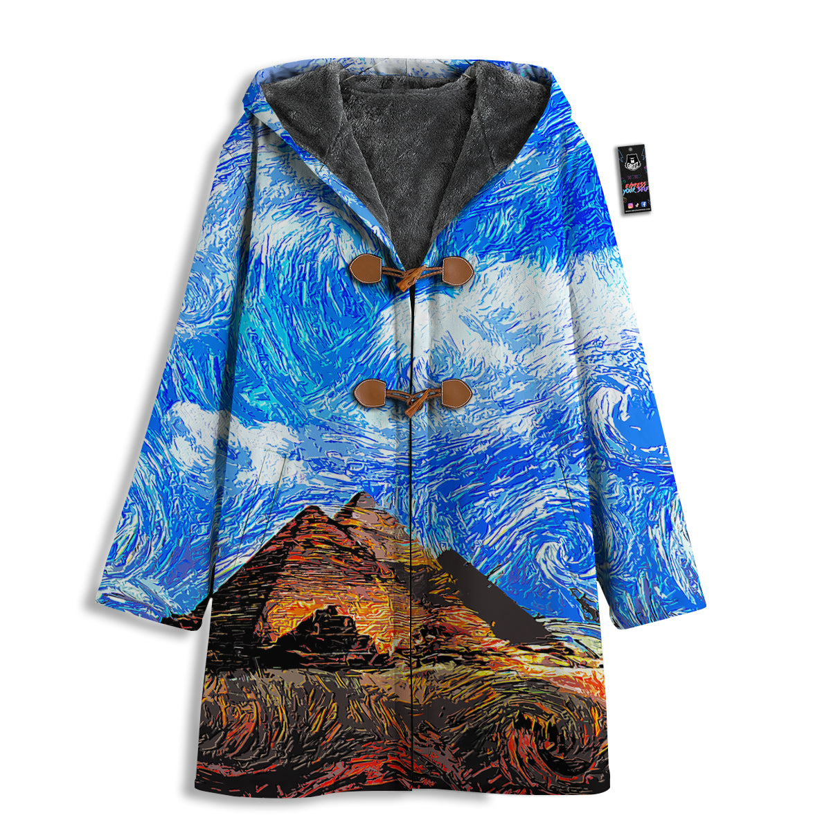 Starring Night Pyramids Print Men's Windbreaker Jacket-grizzshop