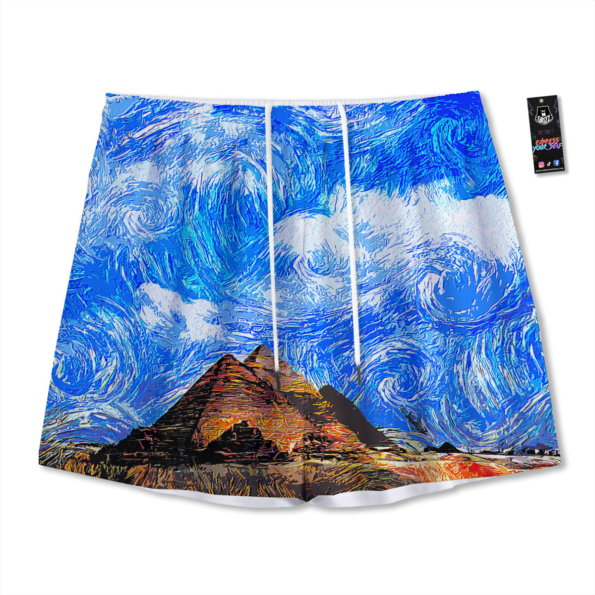 Tartan Shamrock Green Print Mesh Shorts