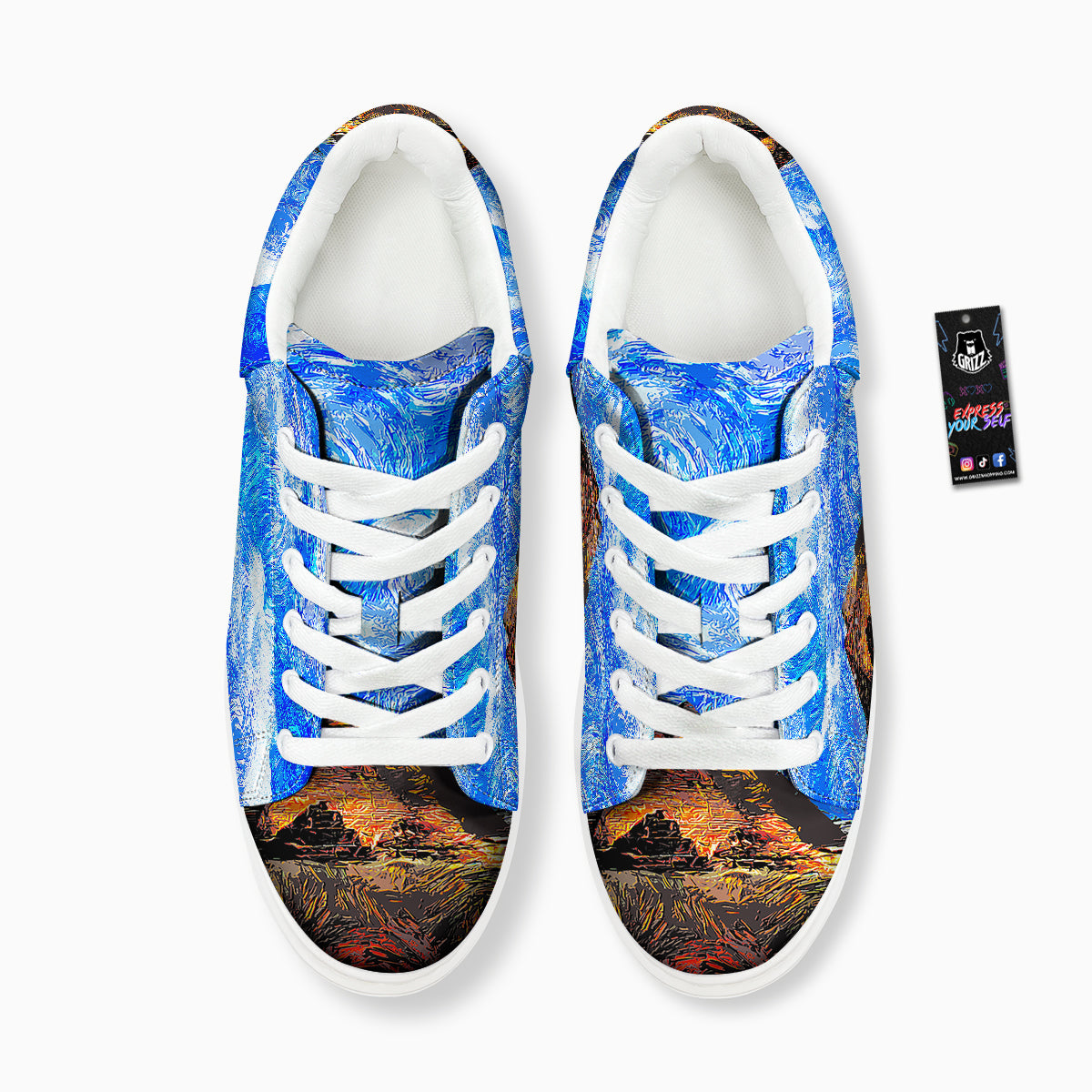 Starring Night Pyramids Print Platform Shoes-grizzshop
