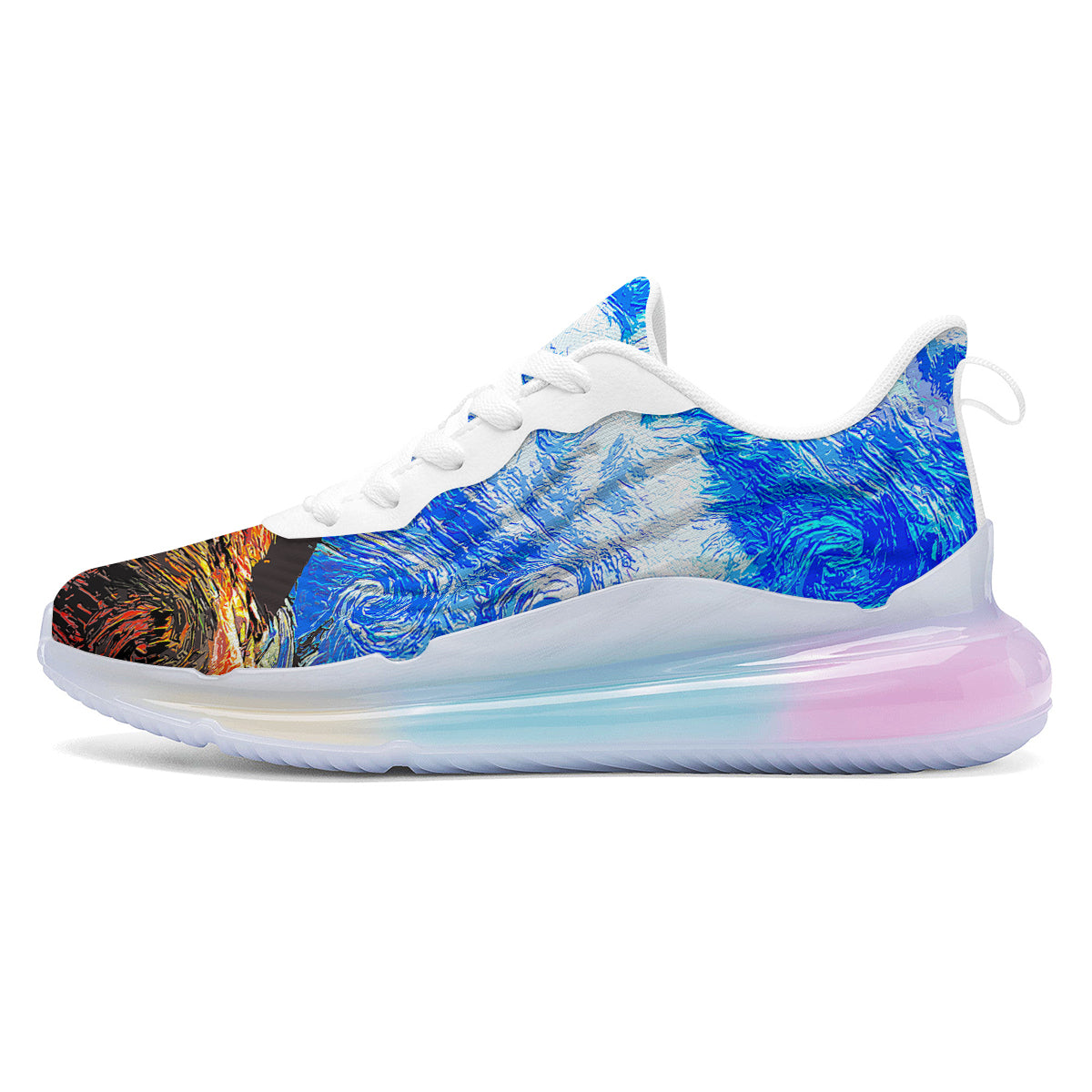 Starring Night Pyramids Print Running Sneakers-grizzshop