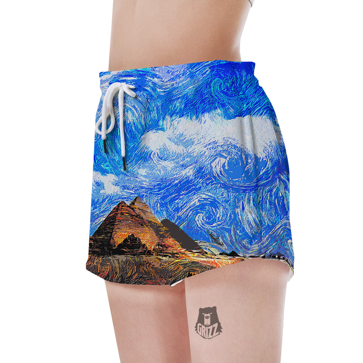 Starring Night Pyramids Print Women's Shorts-grizzshop