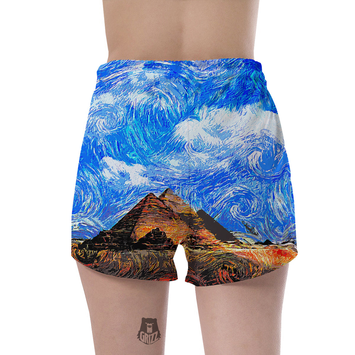 Starring Night Pyramids Print Women's Shorts-grizzshop