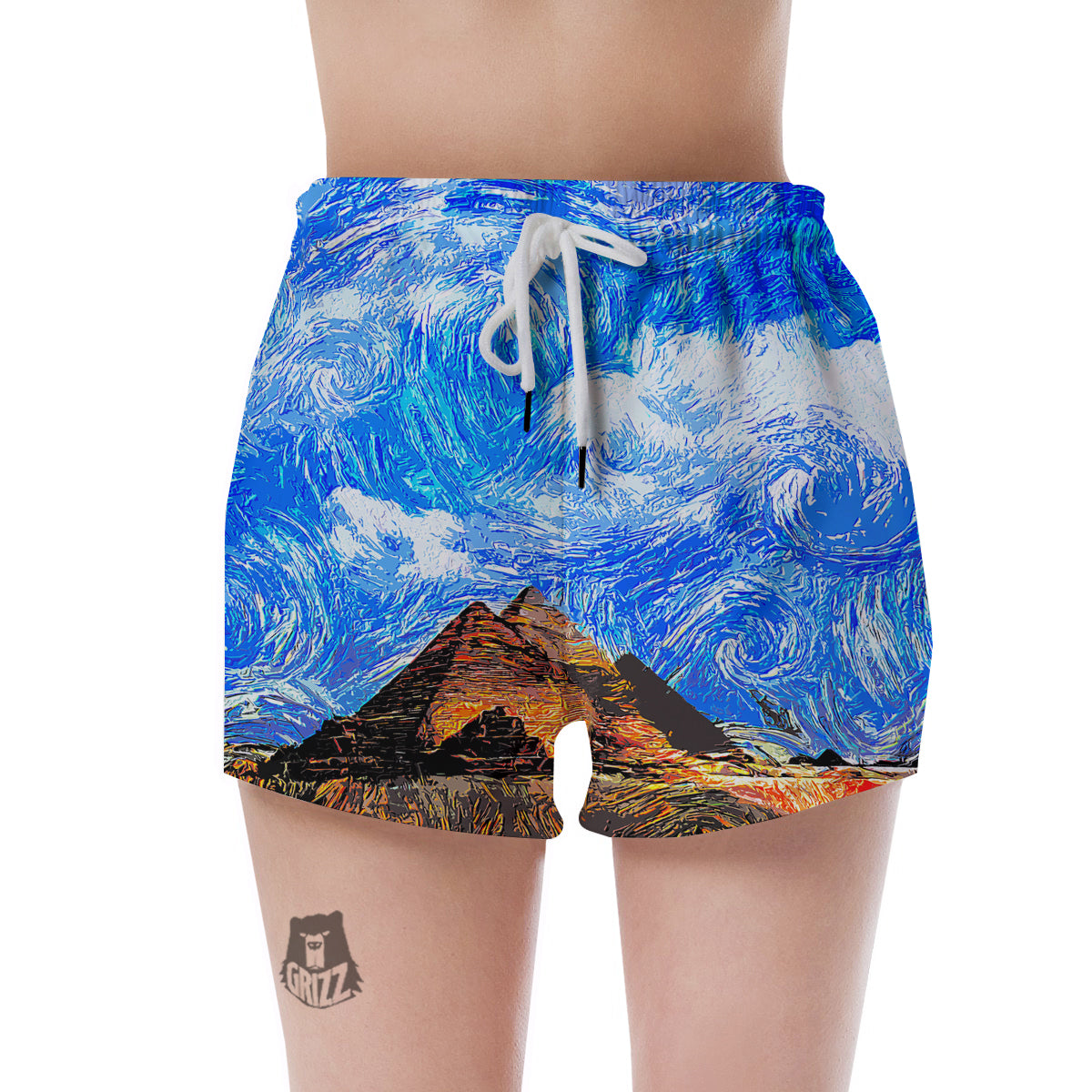 Starring Night Pyramids Print Women's Shorts-grizzshop