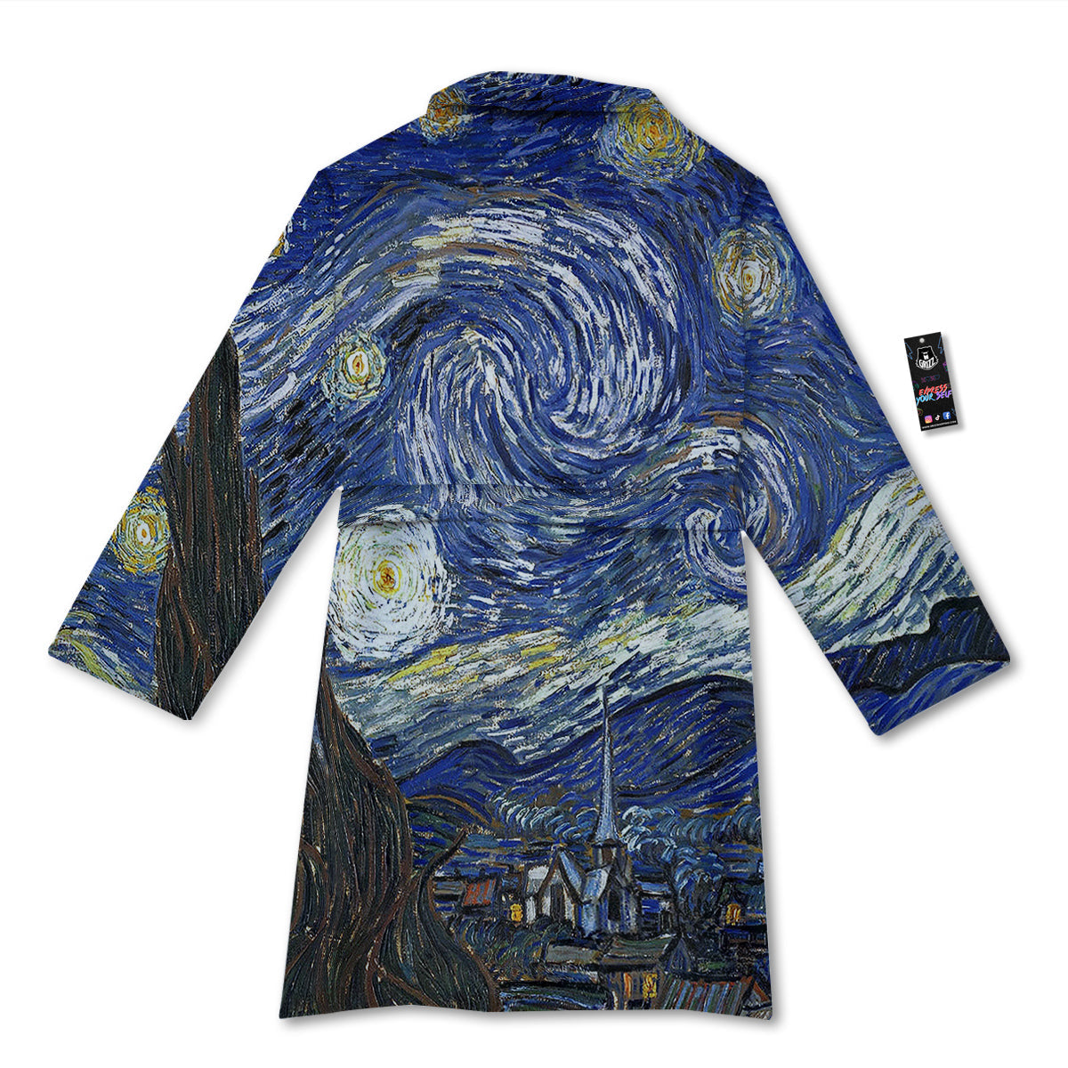 Starry Night Print Bathrobe-grizzshop