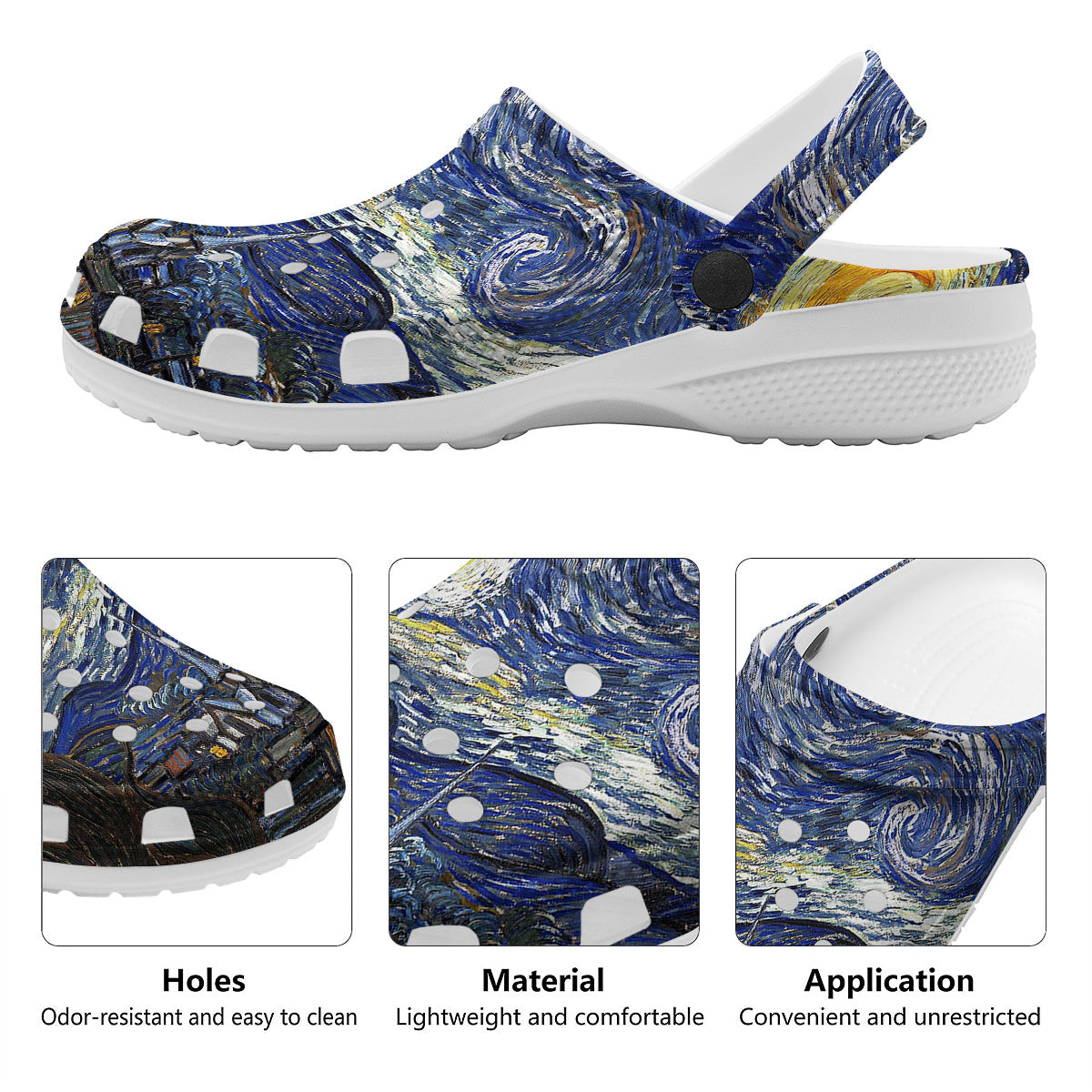Starry Night Print Clog-grizzshop