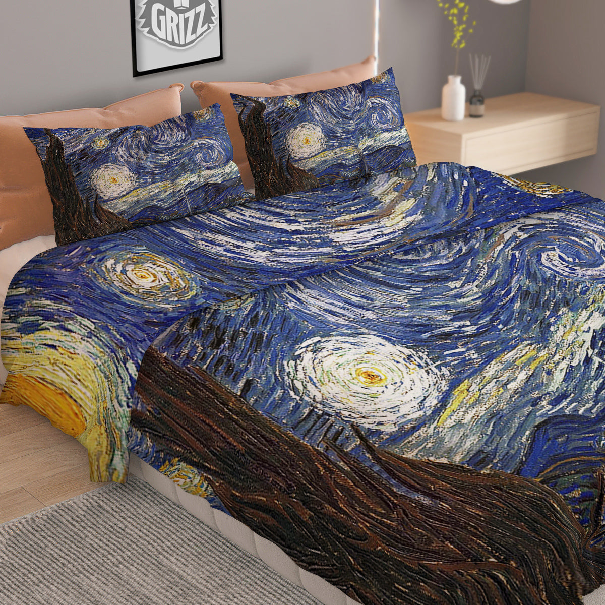 Skull Girly Emo Print Pattern Duvet Cover Bedding Set