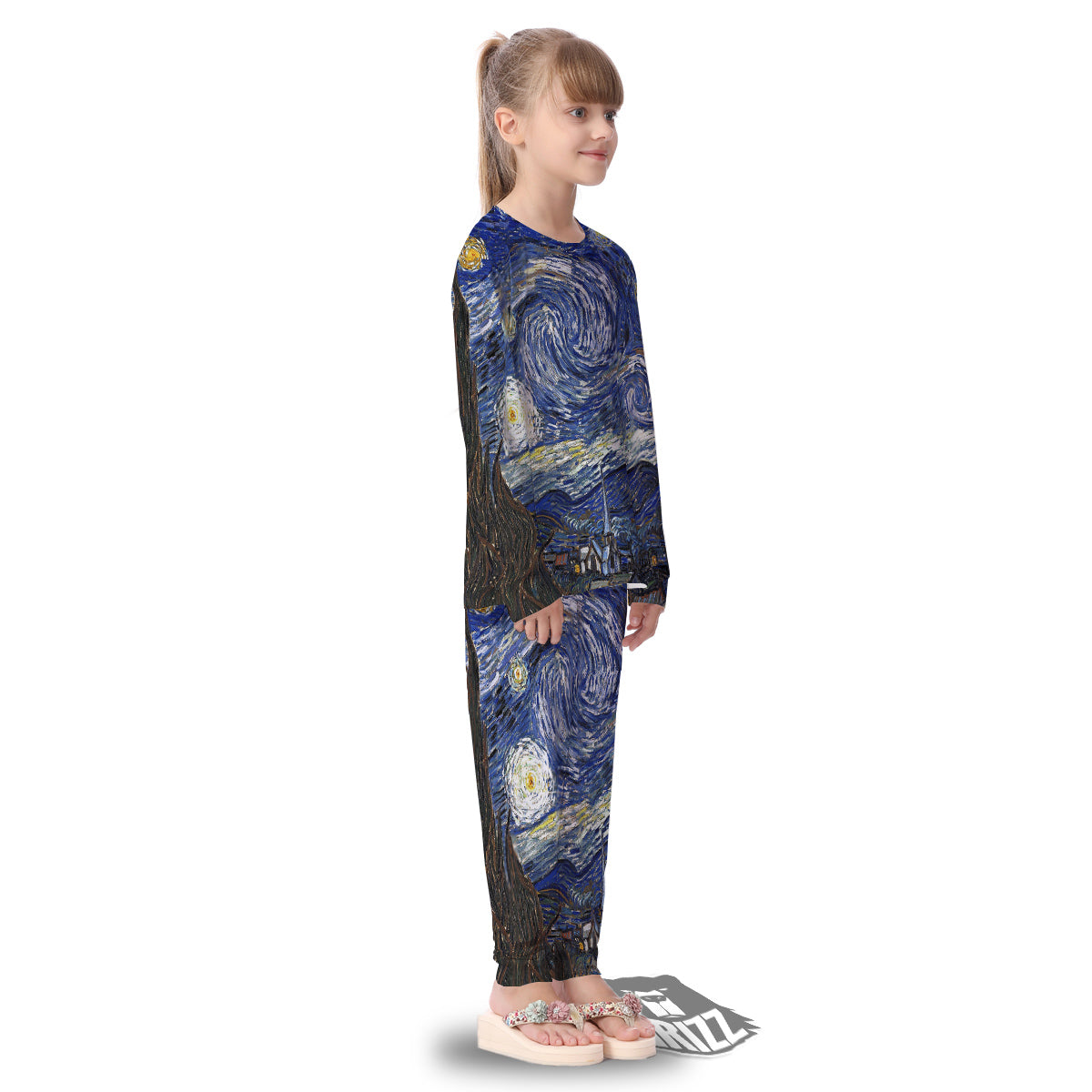 Starry Night Print Kid's Pajamas-grizzshop