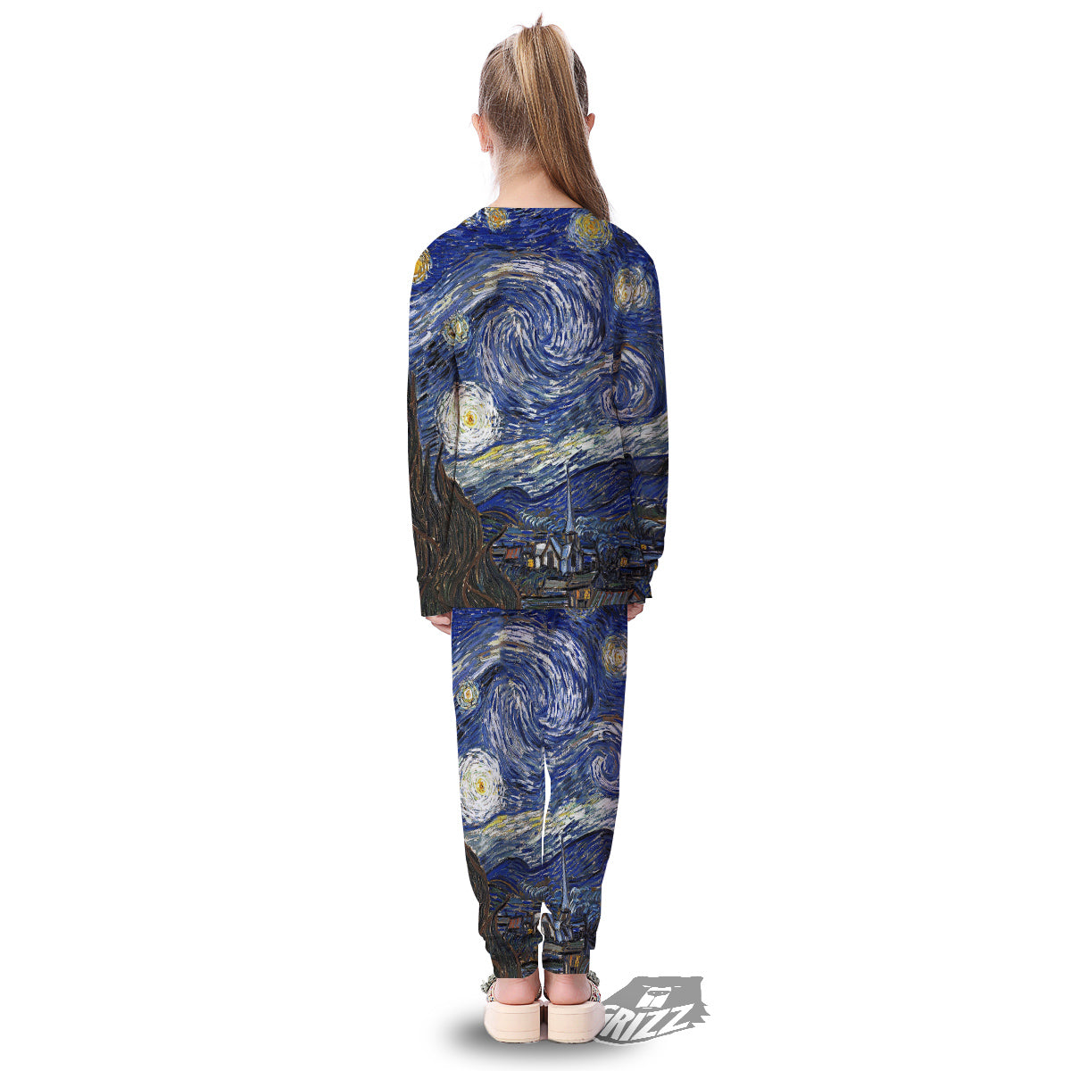 Starry Night Print Kid's Pajamas-grizzshop
