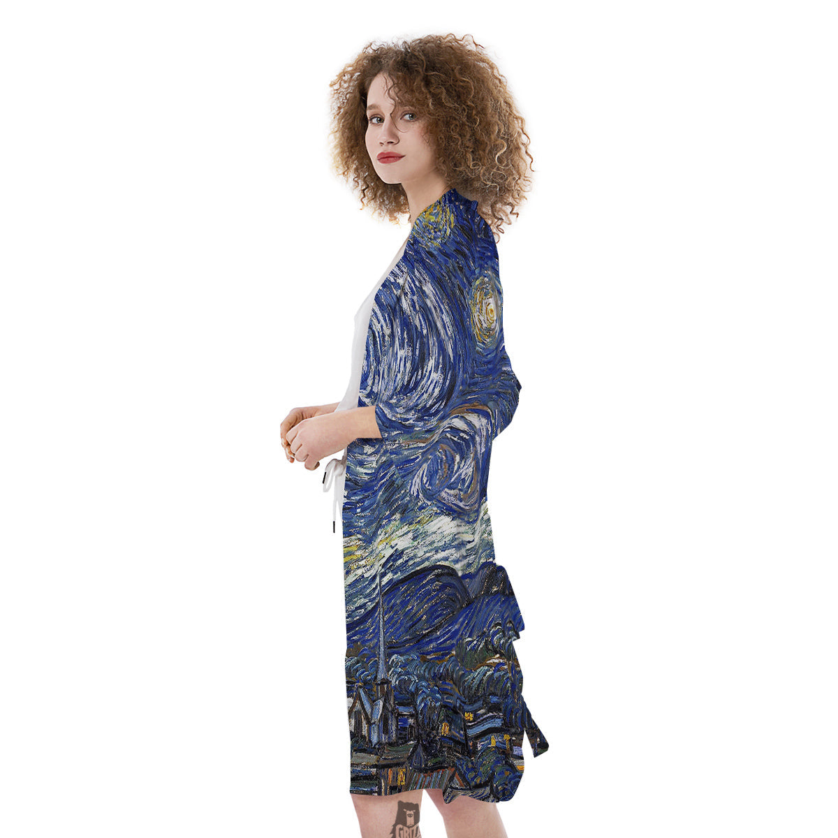 Starry Night Print Kimono-grizzshop