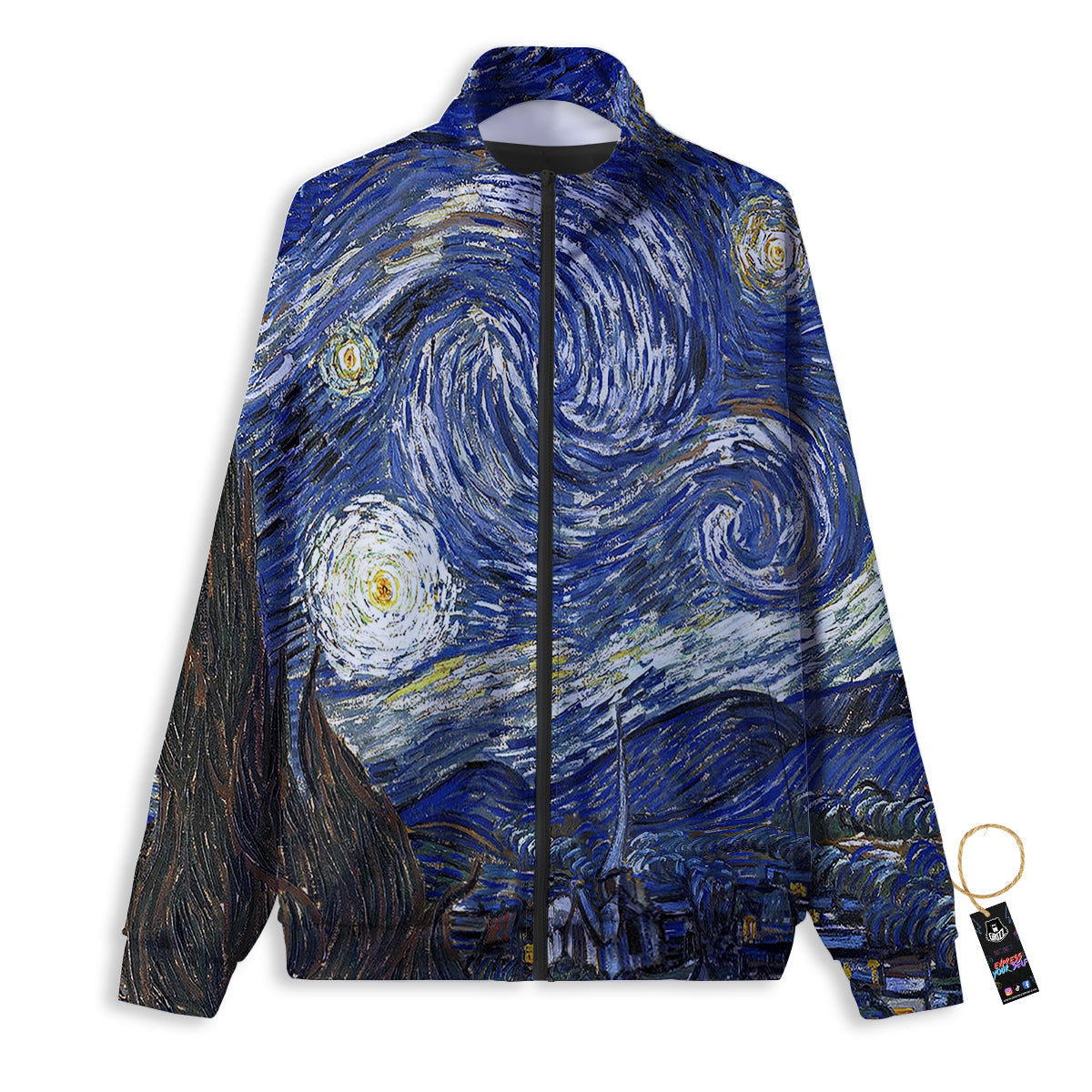 Starry Night Print Track Jacket-grizzshop
