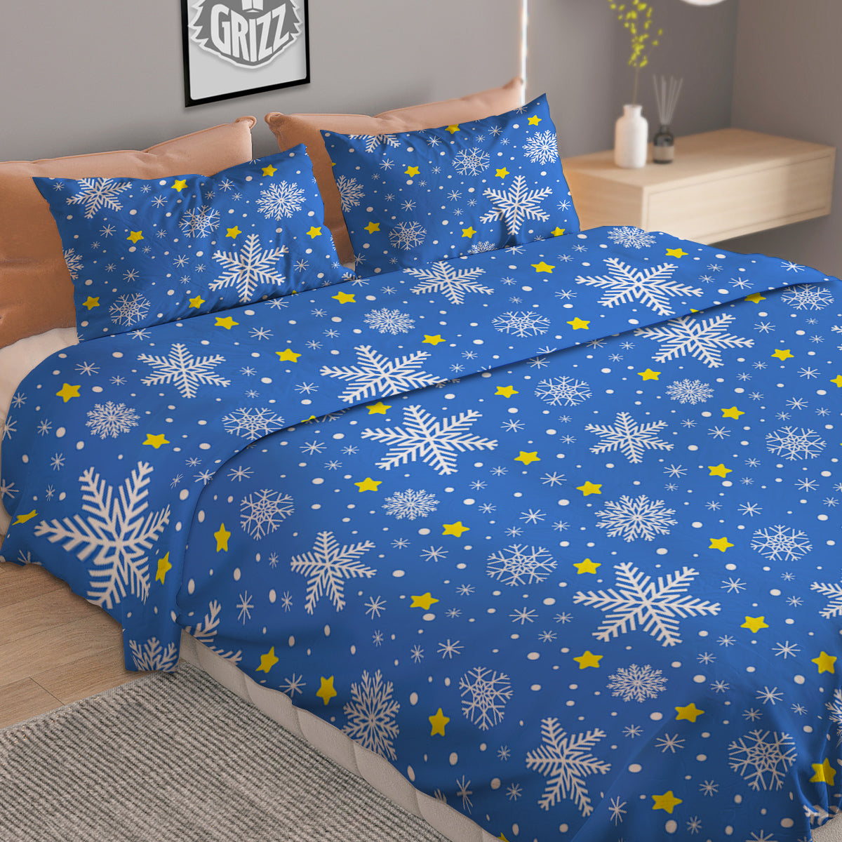 Skull Tropical Gold Print Pattern Duvet Cover Bedding Set