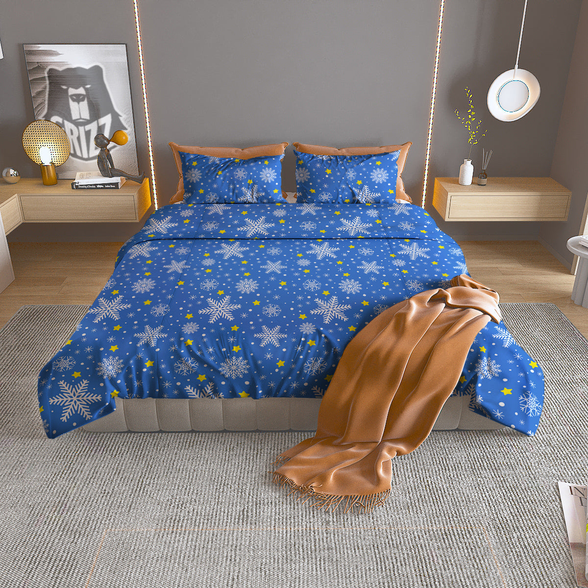 Skull Tropical Gold Print Pattern Duvet Cover Bedding Set
