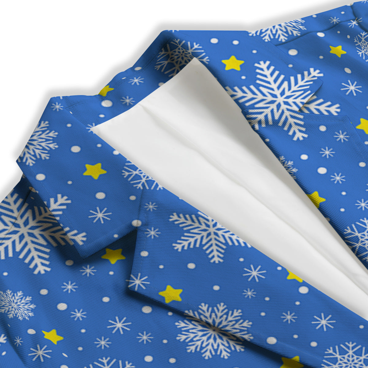 Stars And Christmas Snowflakes Print Women's Blazer-grizzshop