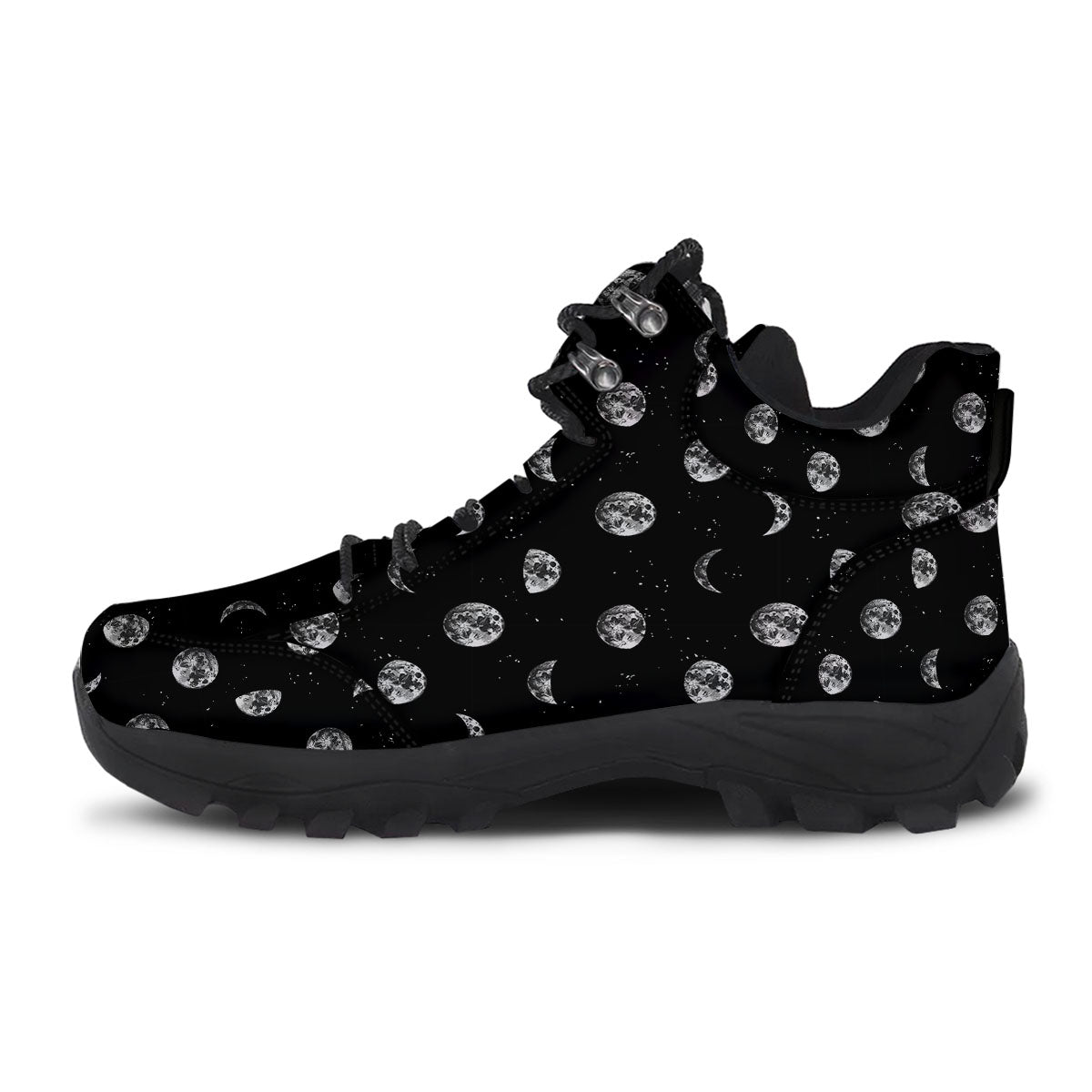 Stars And Moon Phase Print Pattern Hiking Shoes-grizzshop