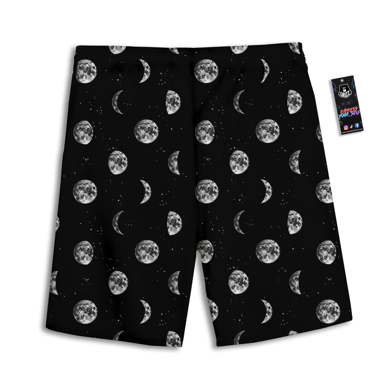 Stars And Moon Phase Print Pattern Men's Athletic Shorts