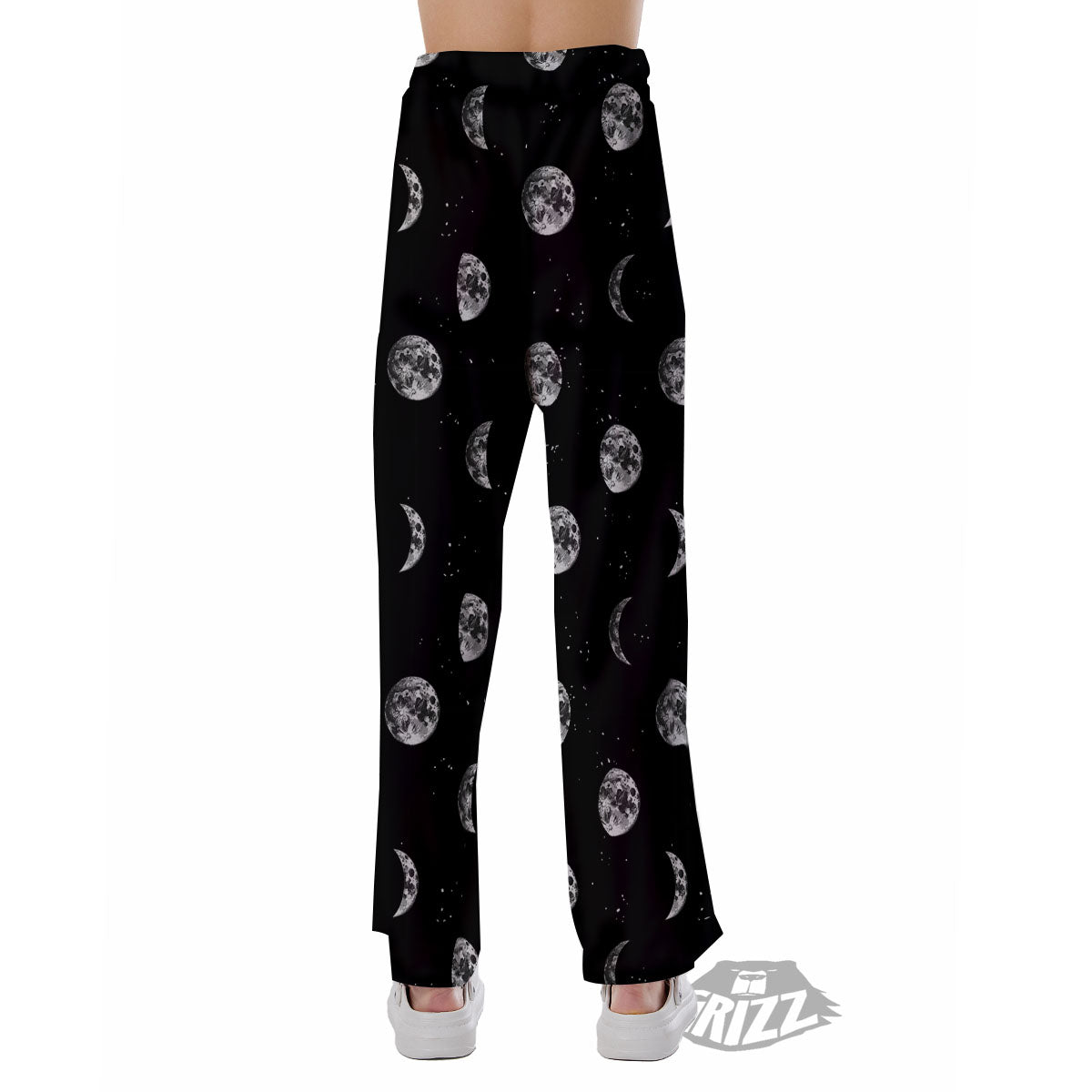 Stars And Moon Phase Print Pattern Pajama Pants-grizzshop