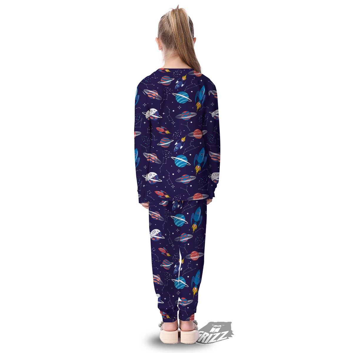 Stars And Rockets Print Pattern Kid's Pajamas-grizzshop