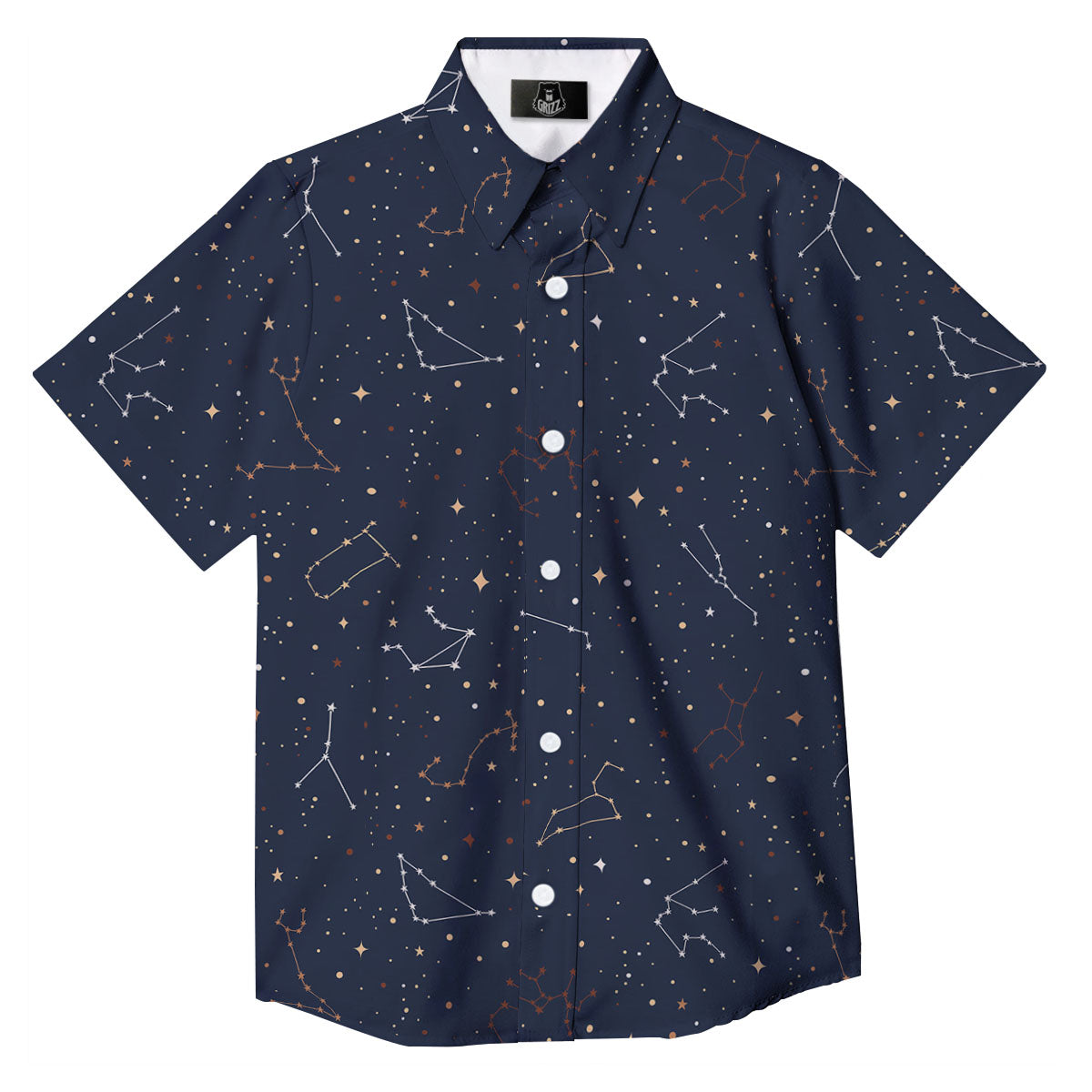 Stars Constellation Print Pattern Button Up Shirt-grizzshop