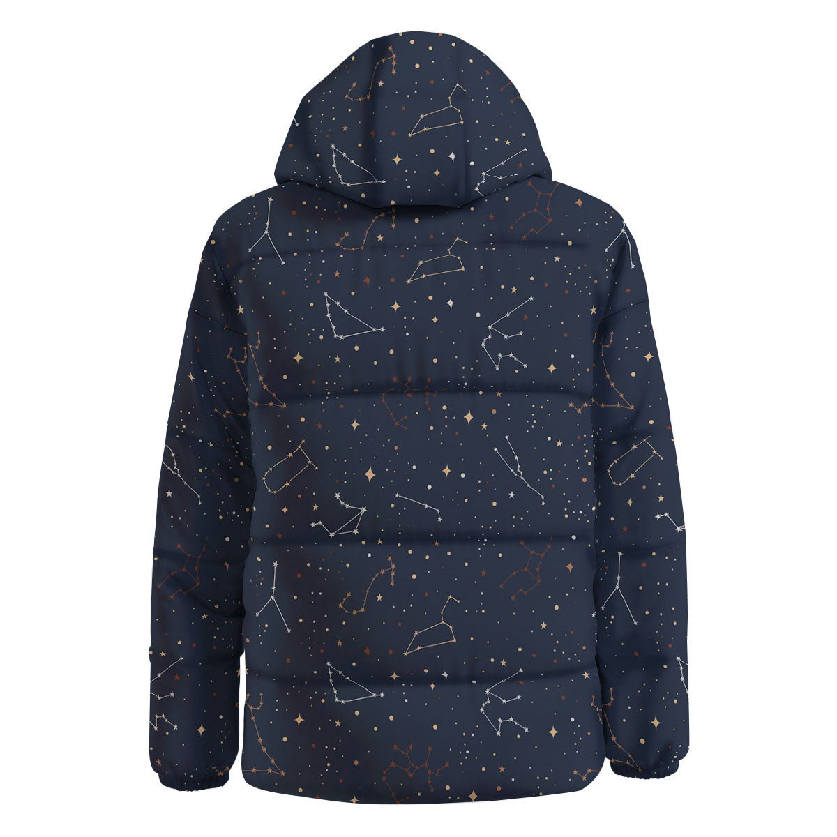 Stars Constellation Print Pattern Down Jacket-grizzshop