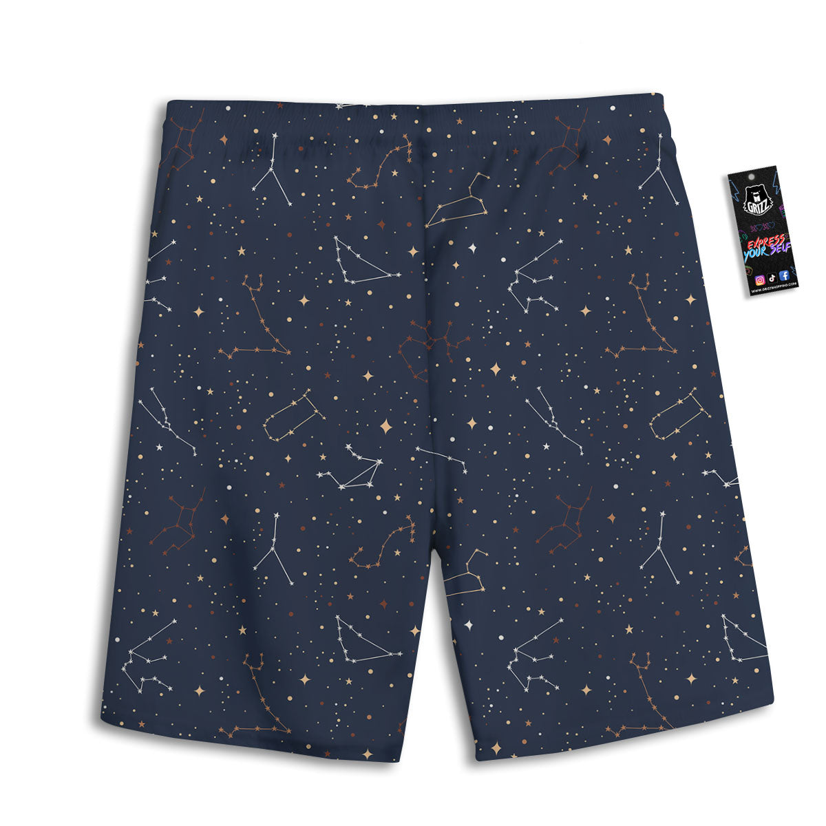 Stars Constellation Print Pattern Men's Athletic Shorts