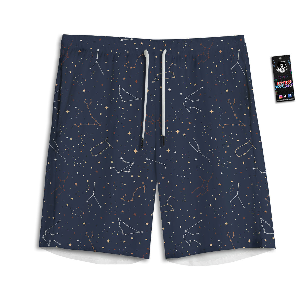 Stars Constellation Print Pattern Men's Athletic Shorts