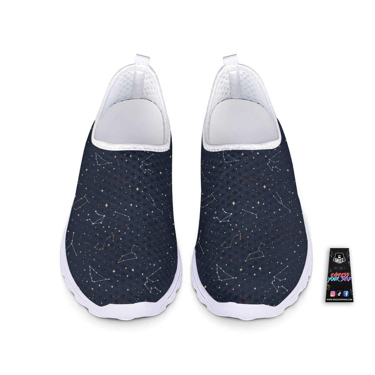 Stars Constellation Print Pattern Nurse Shoes-grizzshop