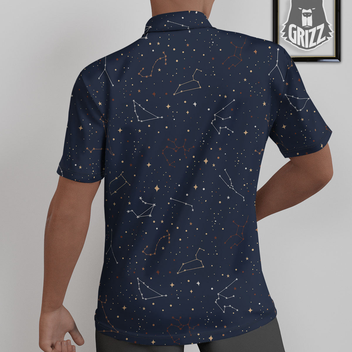 Stars Constellation Print Pattern Untucked Shirts-grizzshop