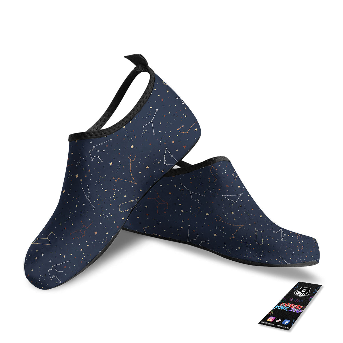 Stars Constellation Print Pattern Water Shoes-grizzshop