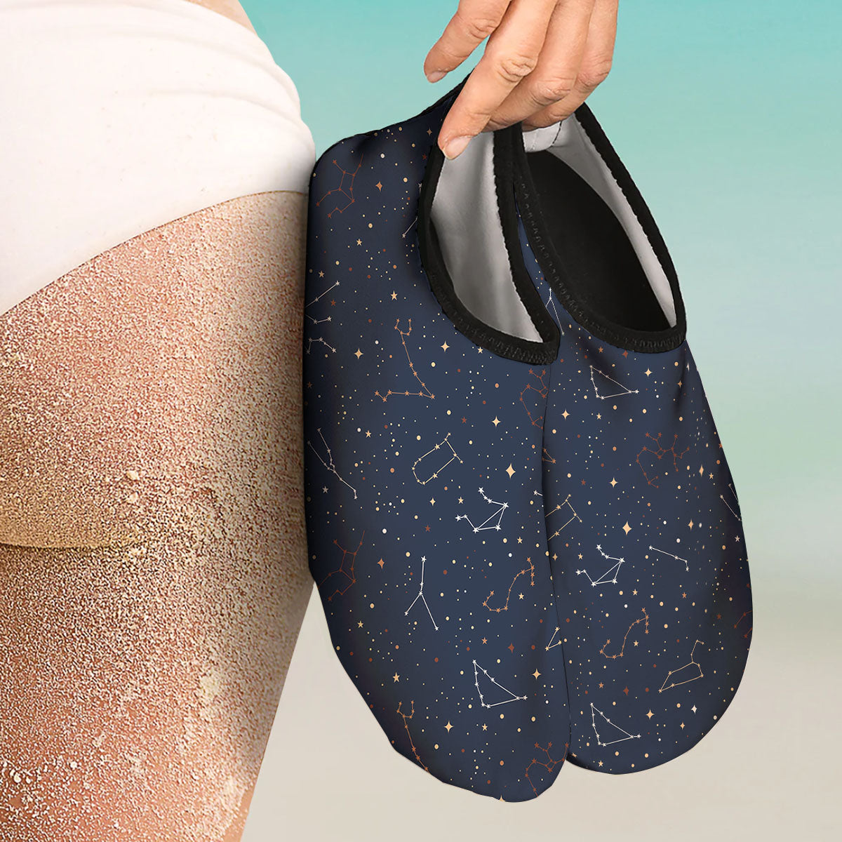 Stars Constellation Print Pattern Water Shoes-grizzshop