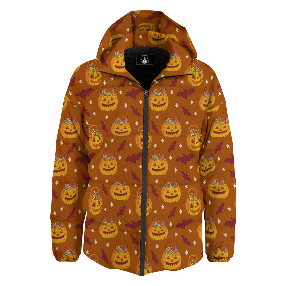Stars Halloween Print Pattern Down Jacket-grizzshop