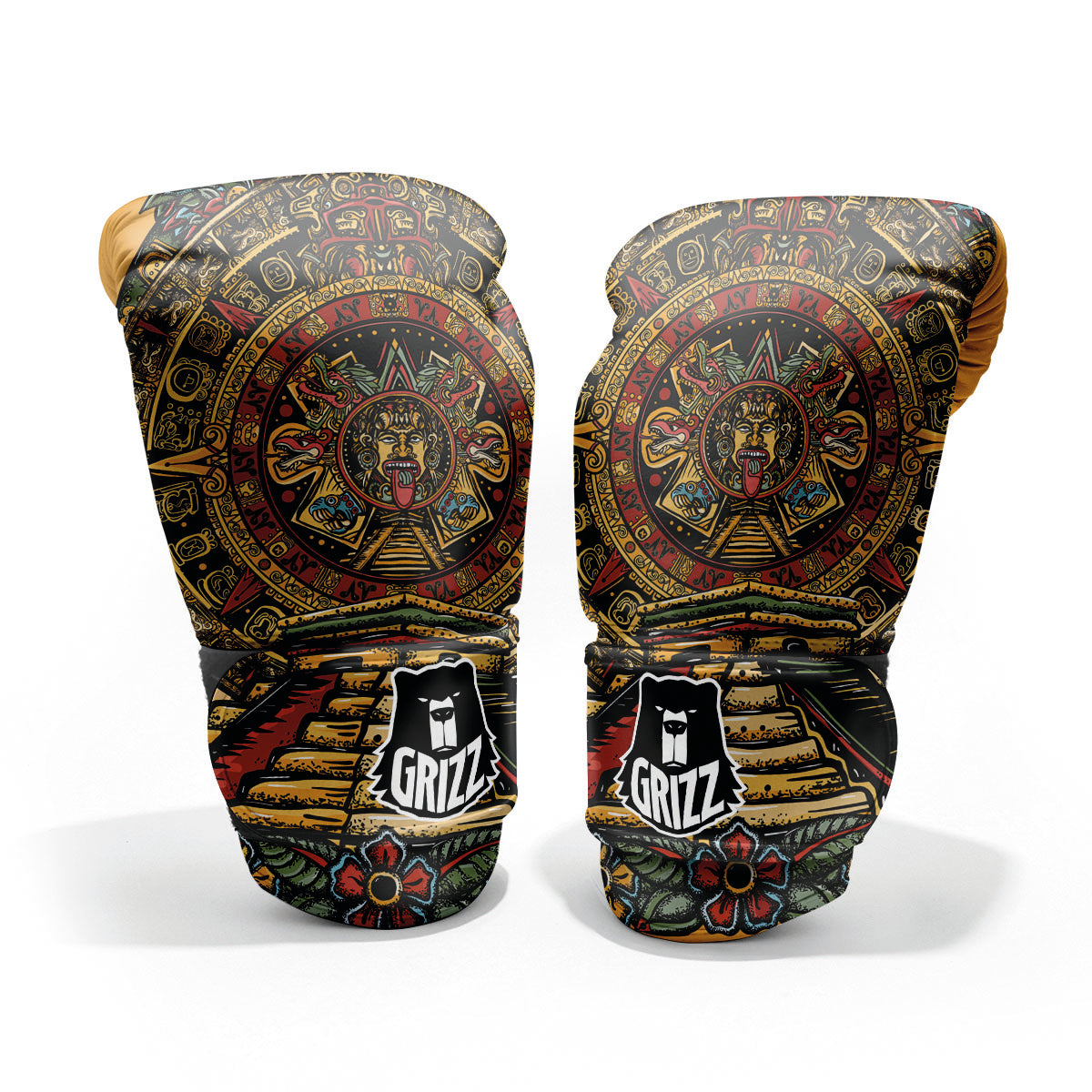 Statue Ancient Mayan Print Pro Boxing Glove