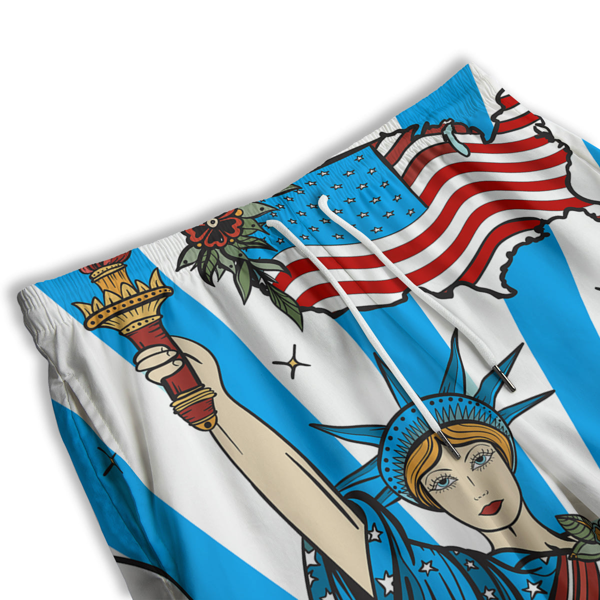 Statue Of Liberty USA Print Men's Athletic Shorts