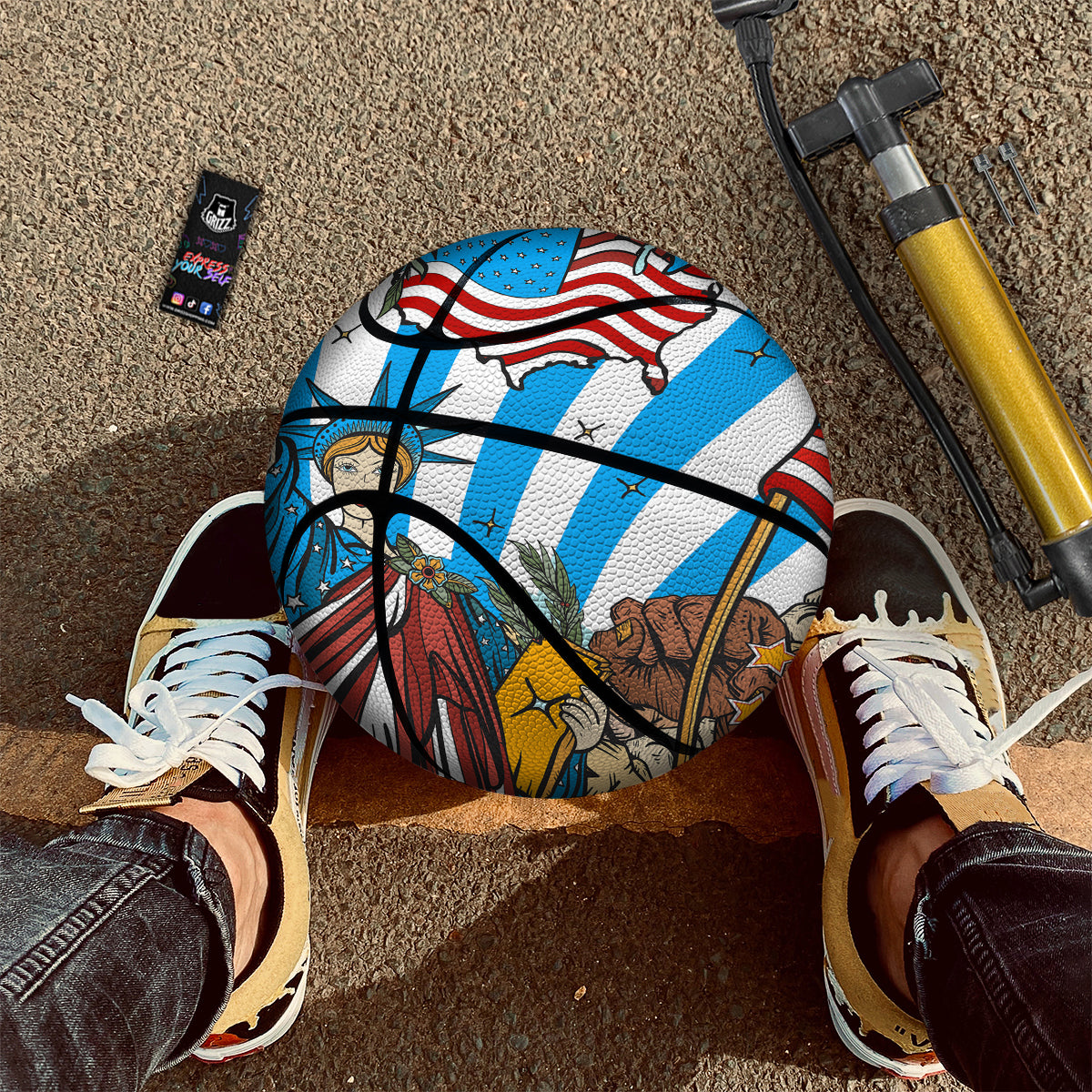 Statue Of Liberty USA Print Basketball