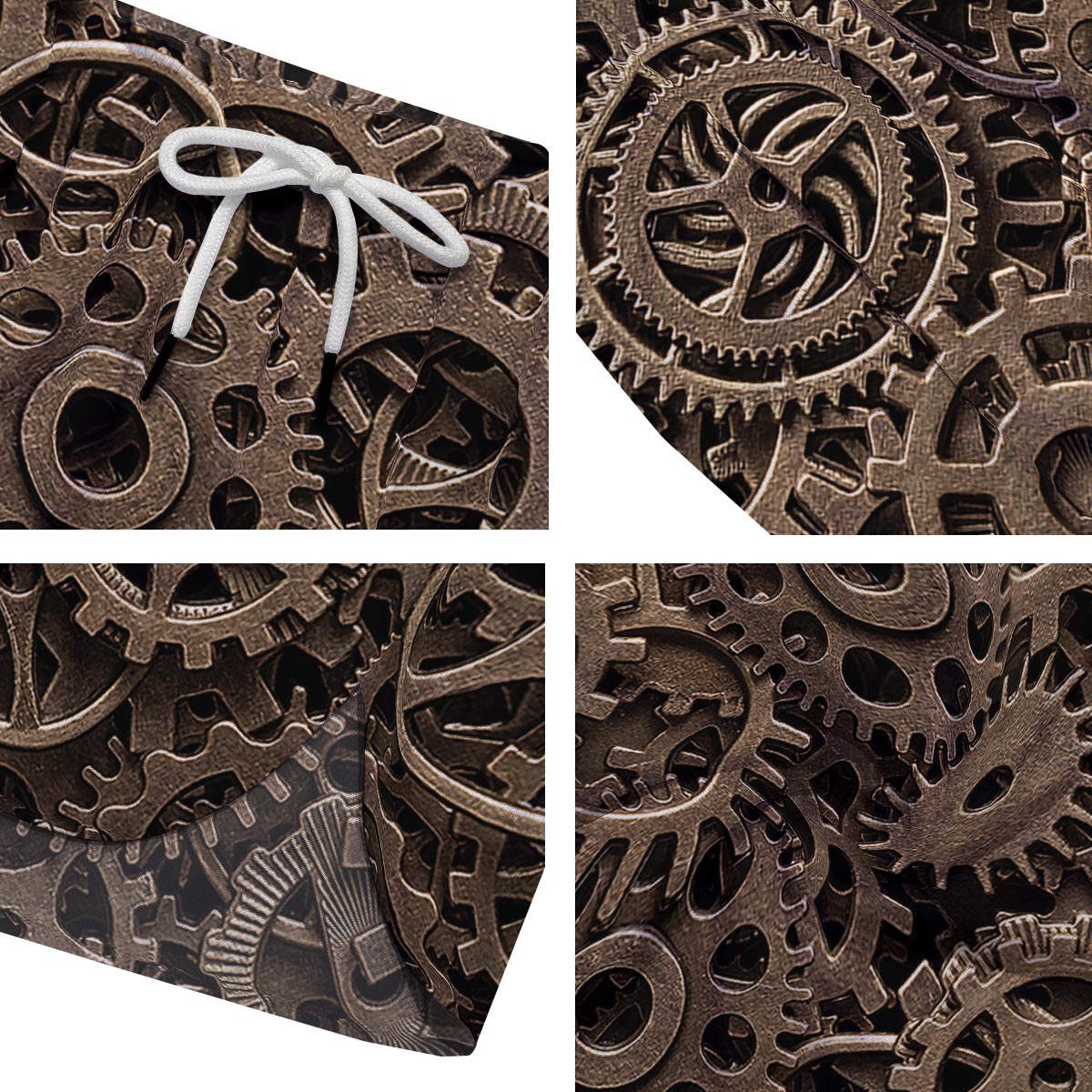 Steampunk Brass Gears And Cogs Print Men's Running Shorts-grizzshop