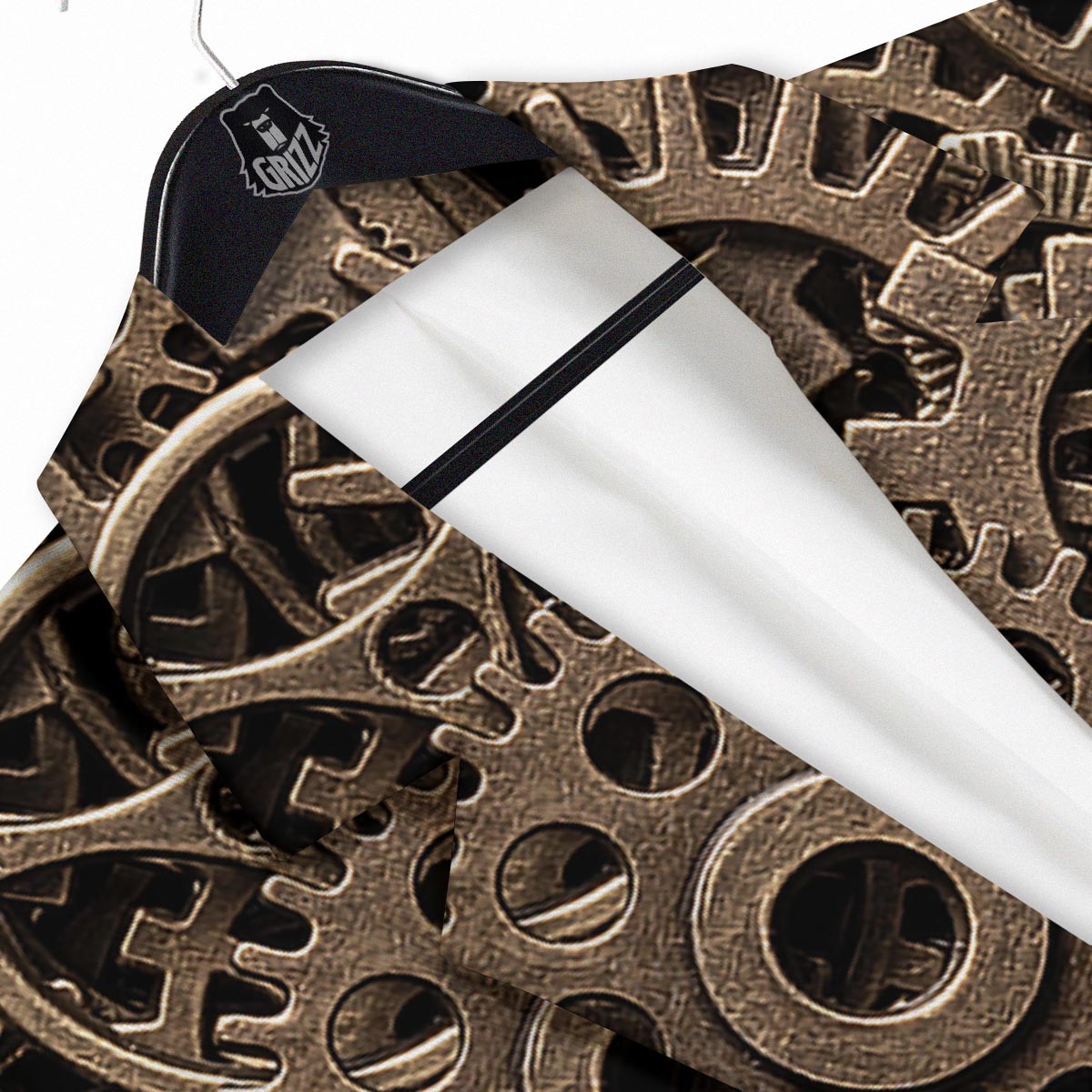Steampunk Brass Gears And Cogs Print Men's Sport Coat-grizzshop