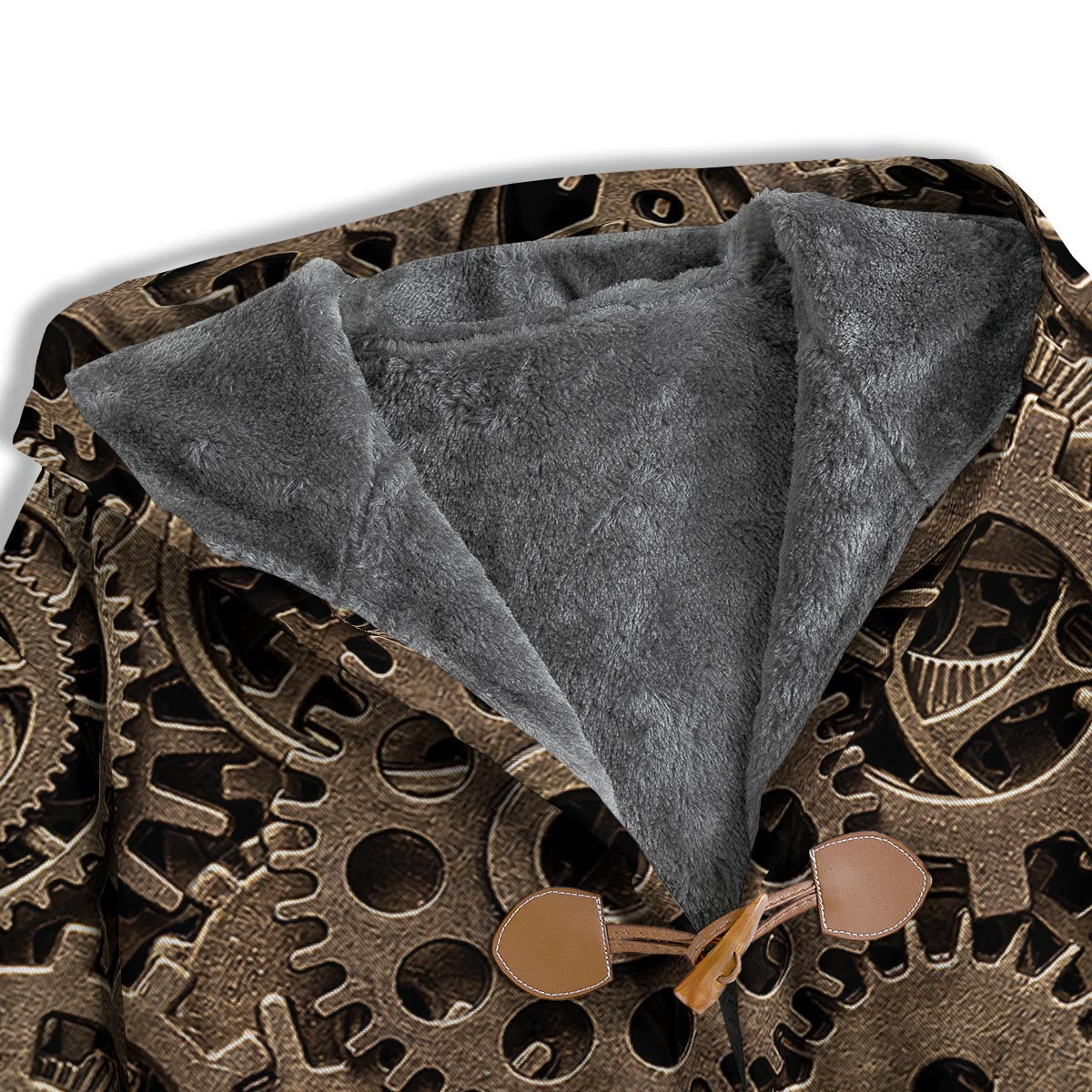 Steampunk Brass Gears And Cogs Print Men's Windbreaker Jacket-grizzshop