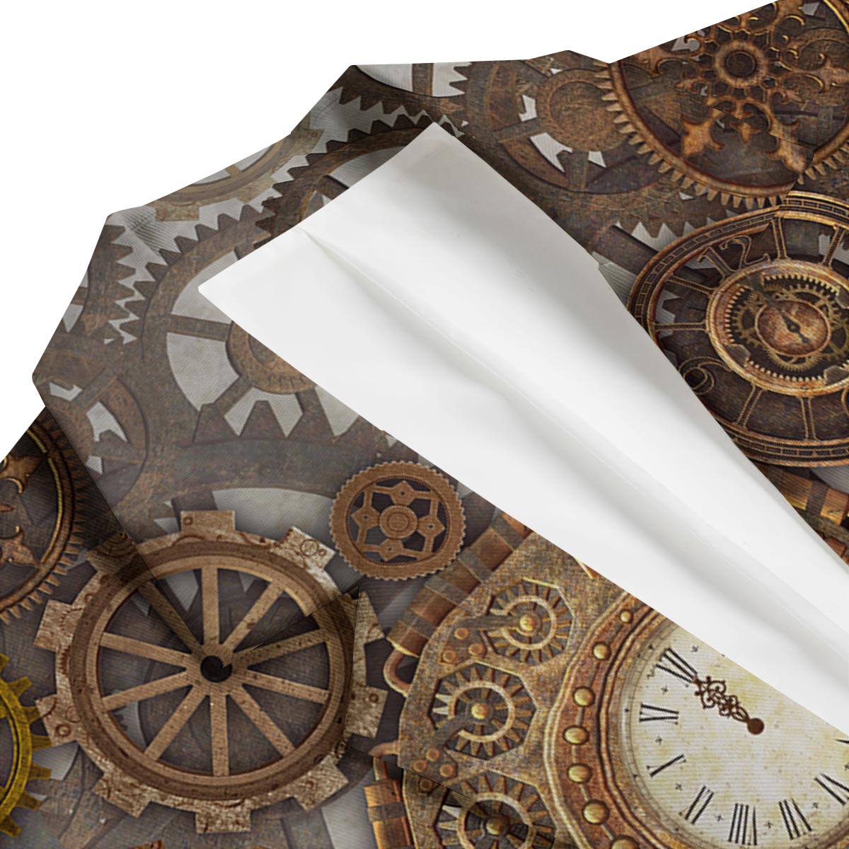 Steampunk Gears Clock Print Men's Blazer-grizzshop