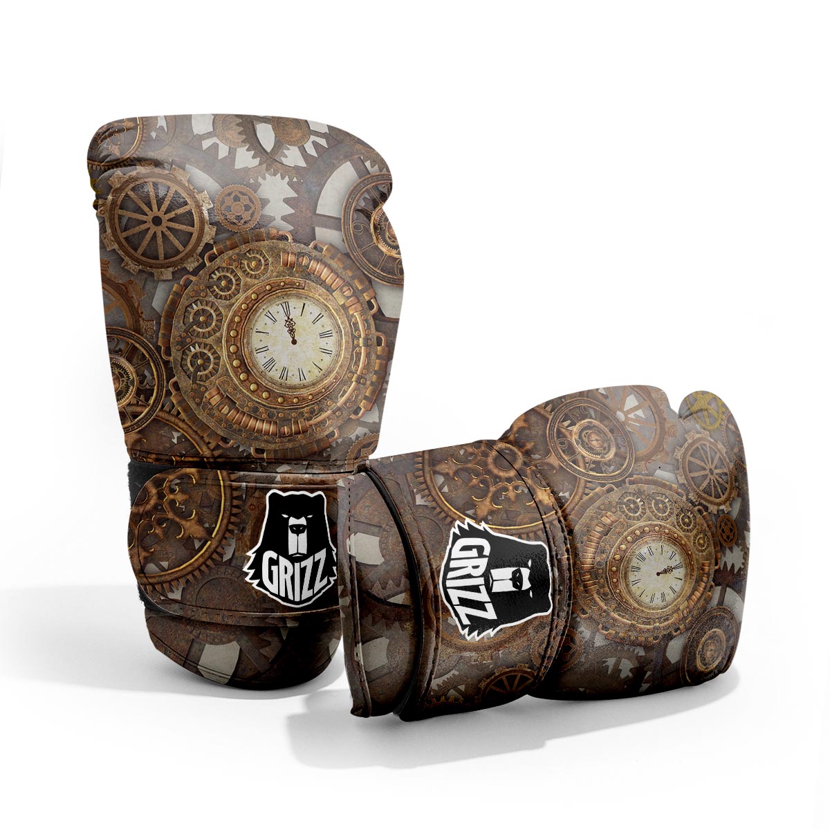Steampunk Gears Clock Print Pro Boxing Glove