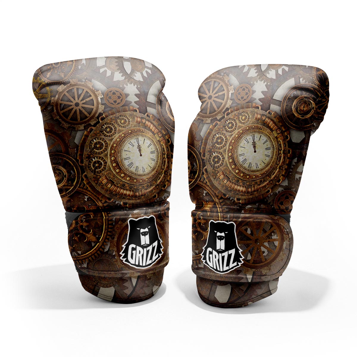 Steampunk Gears Clock Print Pro Boxing Glove