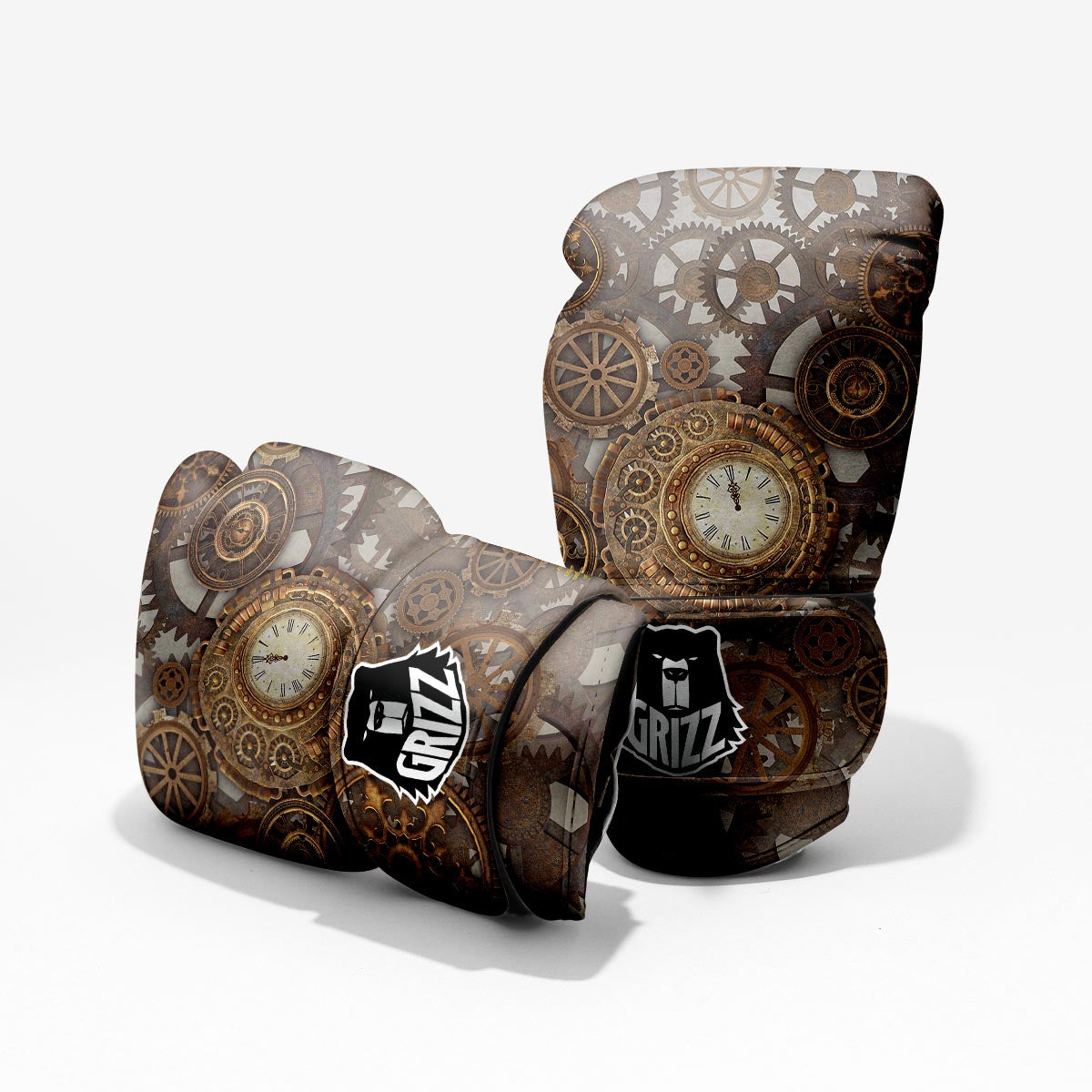 Steampunk Gears Clock Print Pro Boxing Glove