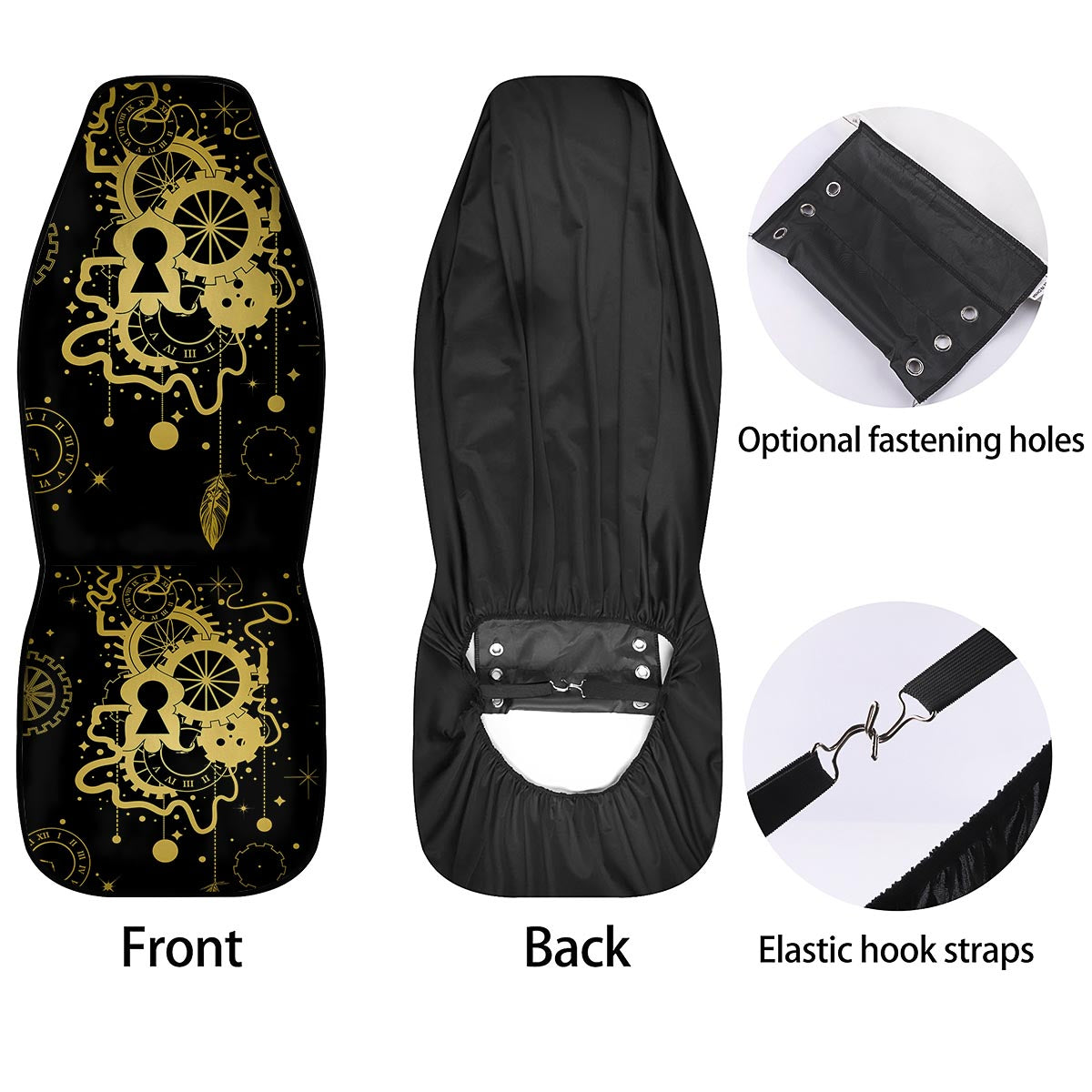 Steampunk Gears Metal Print Car Seat Covers-grizzshop