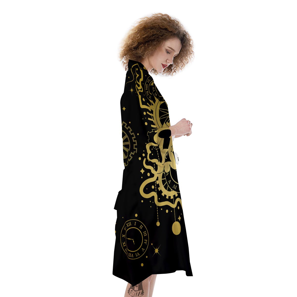 Steampunk Gears Metal Print Kimono-grizzshop