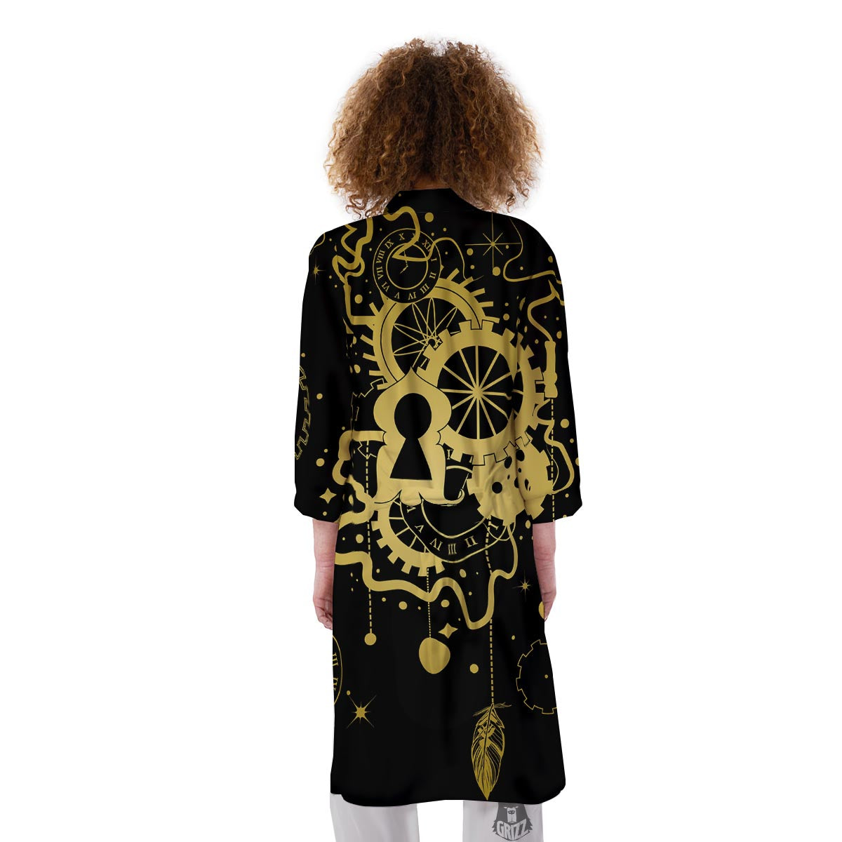 Steampunk Gears Metal Print Kimono-grizzshop