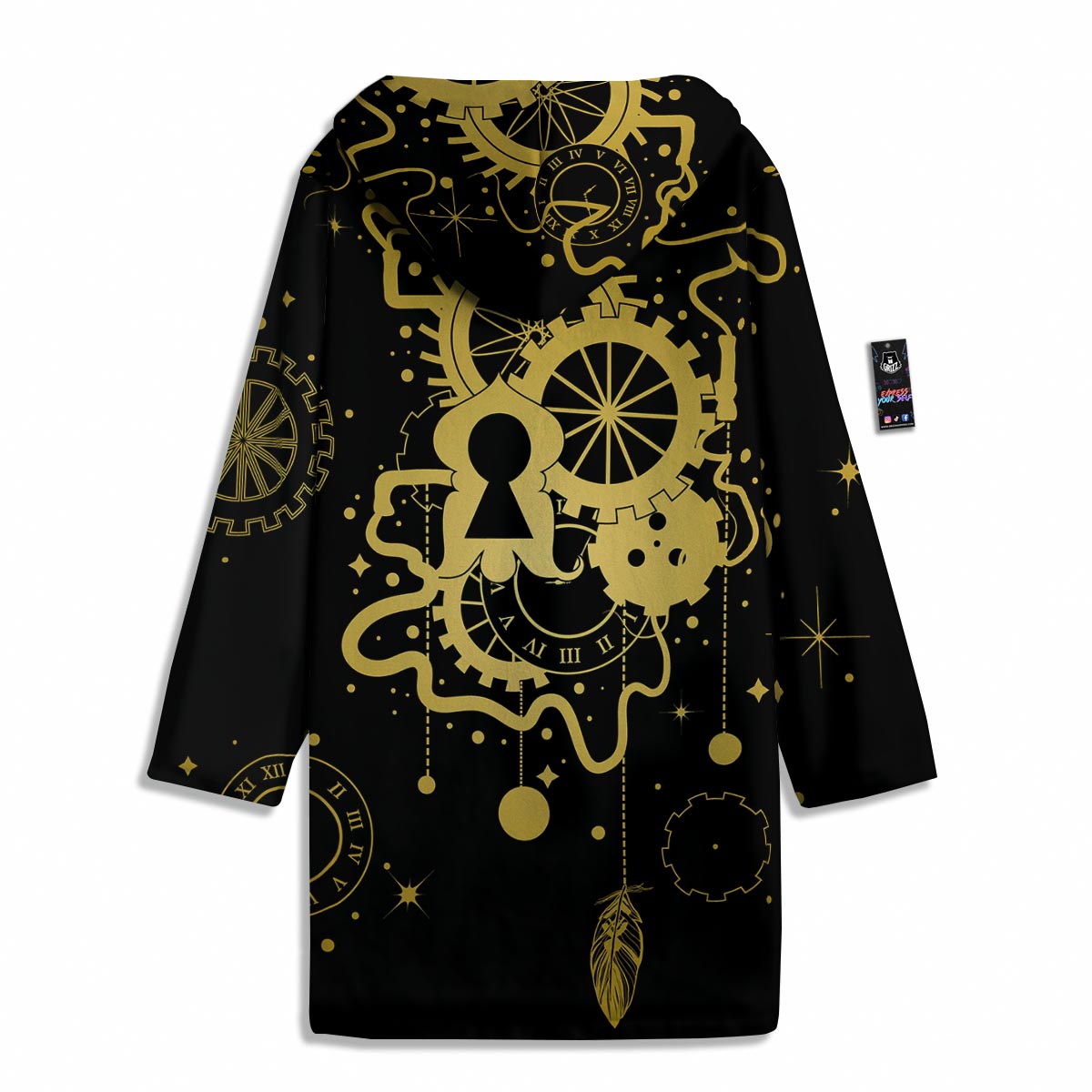 Steampunk Gears Metal Print Men's Windbreaker Jacket-grizzshop