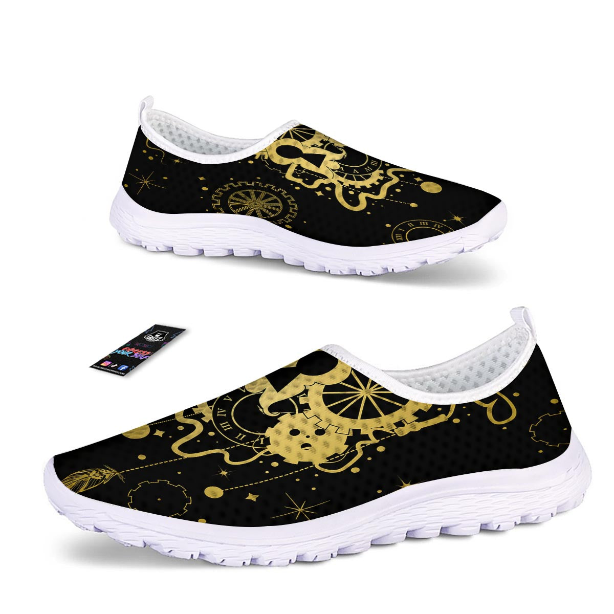 Steampunk Gears Metal Print Nurse Shoes-grizzshop